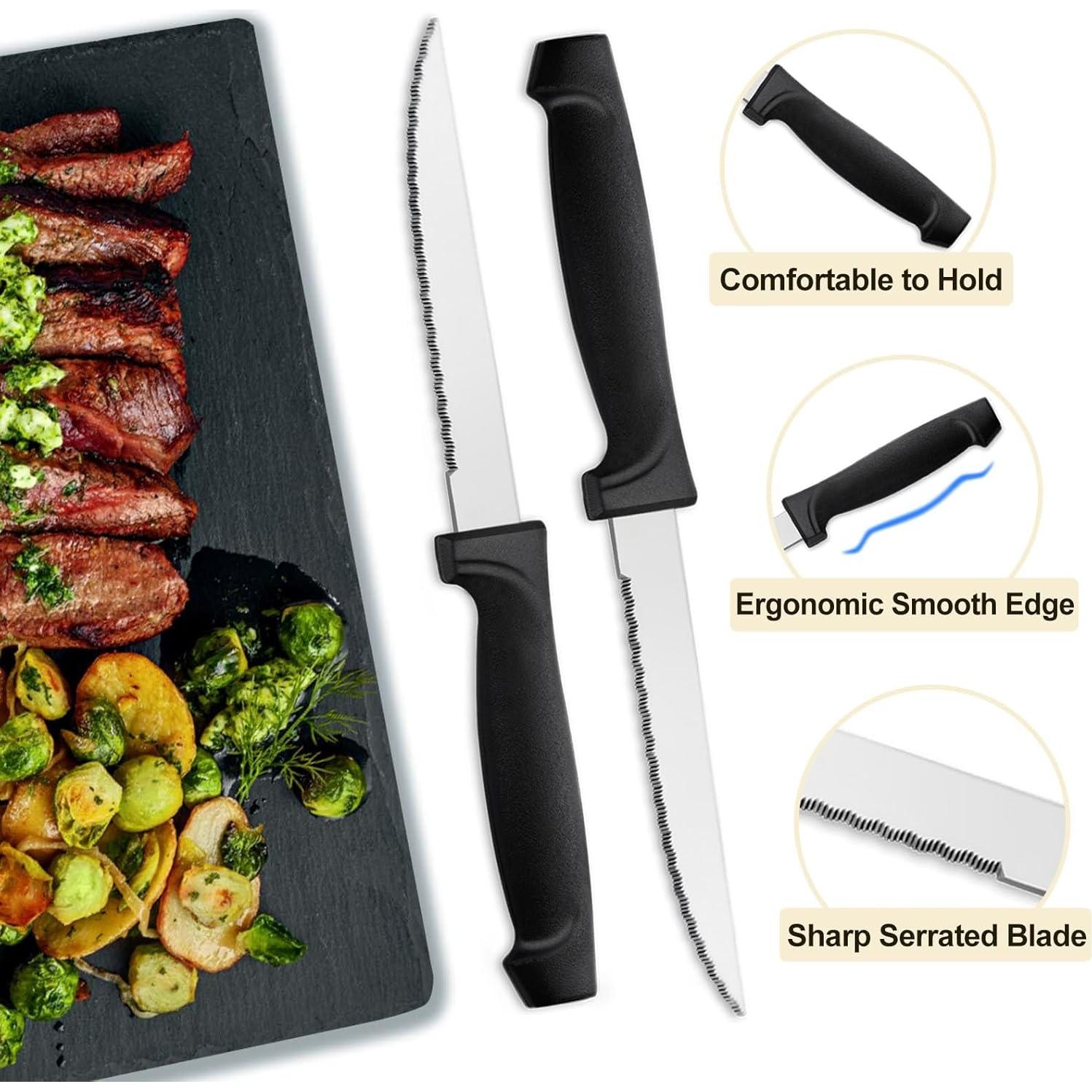 Juego de Cuchillos de Carne Pleafind 16 Piezas Acero Inoxidable 21.6 cm