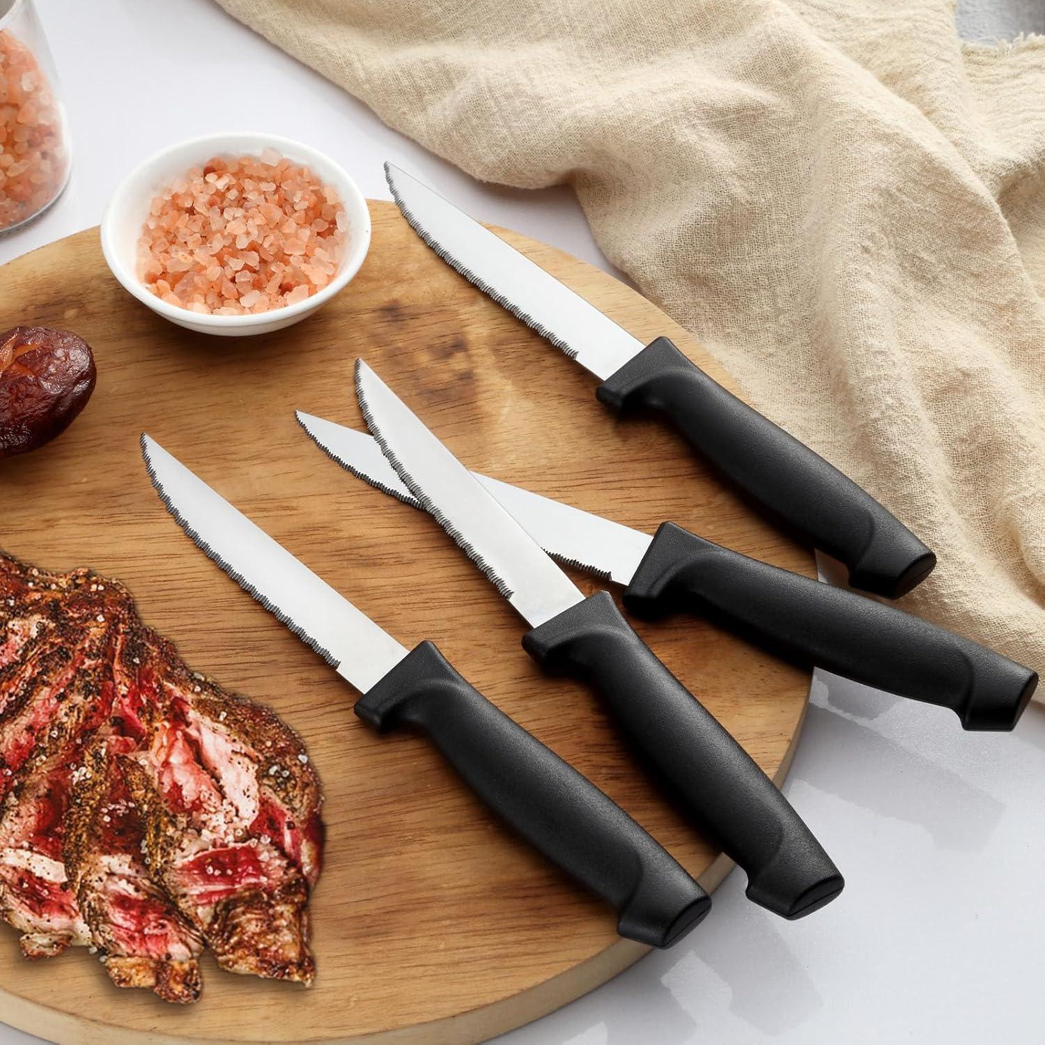 Juego de Cuchillos de Carne Pleafind 16 Piezas Acero Inoxidable 21.6 cm