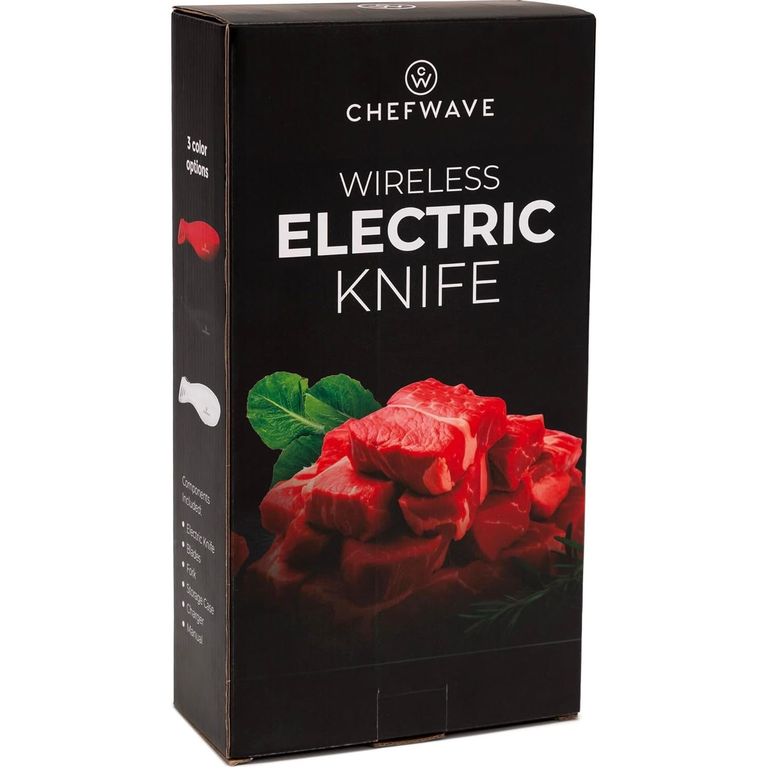 Cuchillo Eléctrico Recargable ChefWave con 2 Cuchillas Serradas