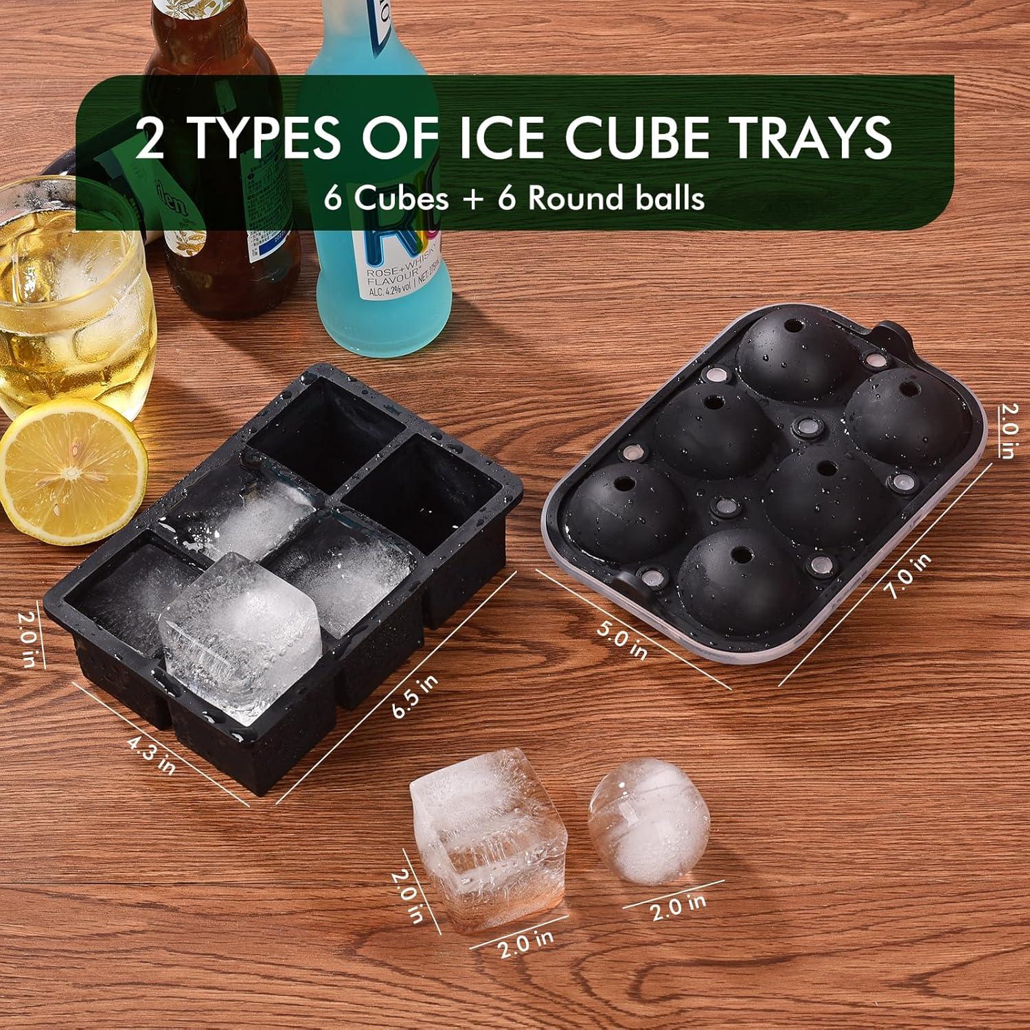 Bandeja de Hielo SLGOL con Tapa - 12 Cubos Grandes de Silicona