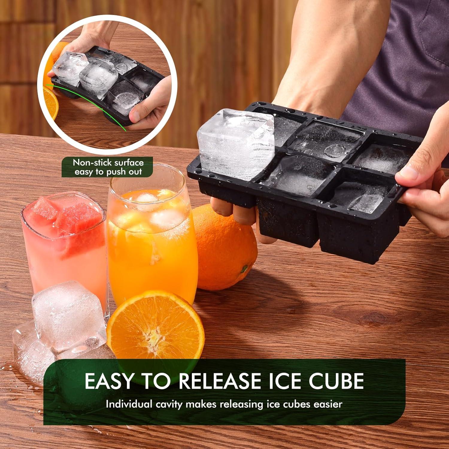 Bandeja de Hielo SLGOL con Tapa - 12 Cubos Grandes de Silicona