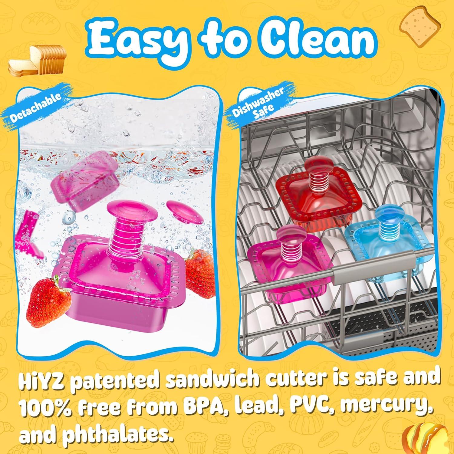 Cortador y Sellador de Sándwiches HiYZ Cuadrado Rosa 119g