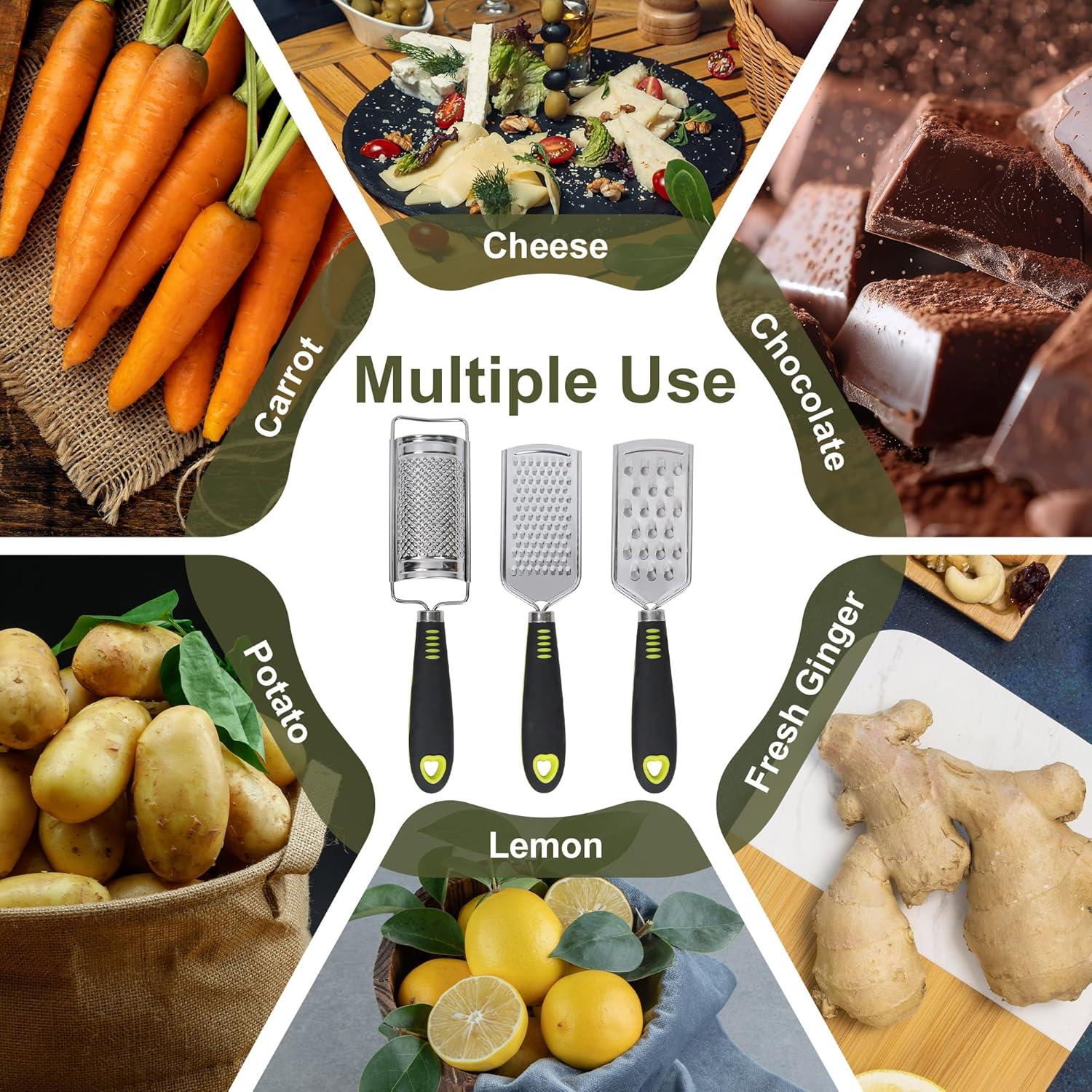 Juego de Ralladores de Mano Beardo Decor - Acero Inoxidable 3 Piezas