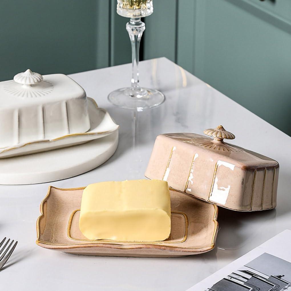 Plato de Mantequilla Cerámica Vintage WAIT FLY Negro 19x14cm