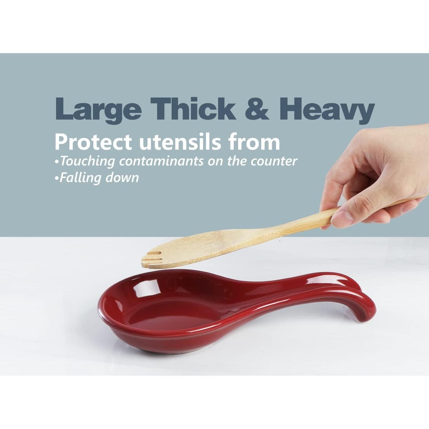 Soporte de Cuchara de Cerámica ONEMORE Grande Rojo