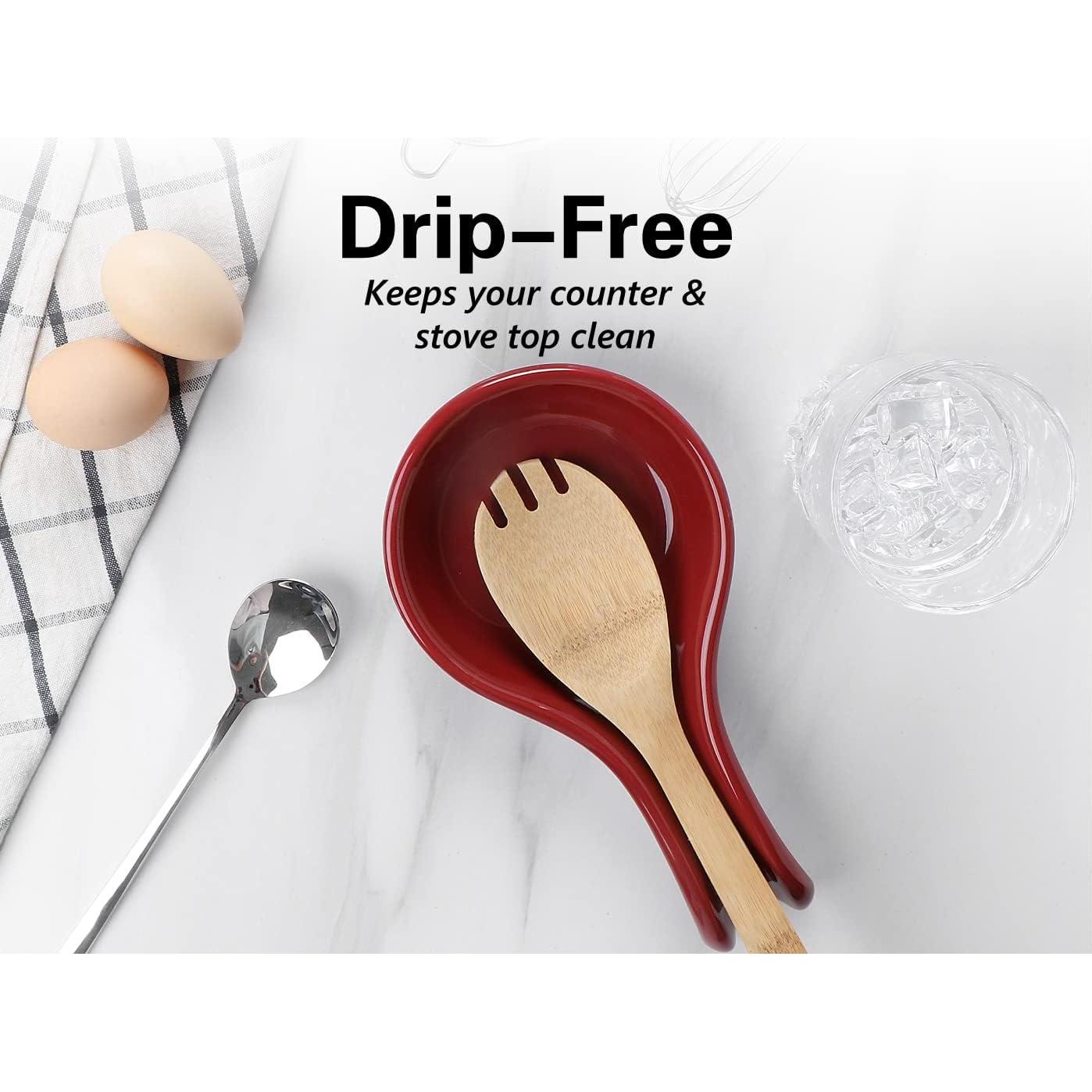 Soporte de Cuchara de Cerámica ONEMORE Grande Rojo