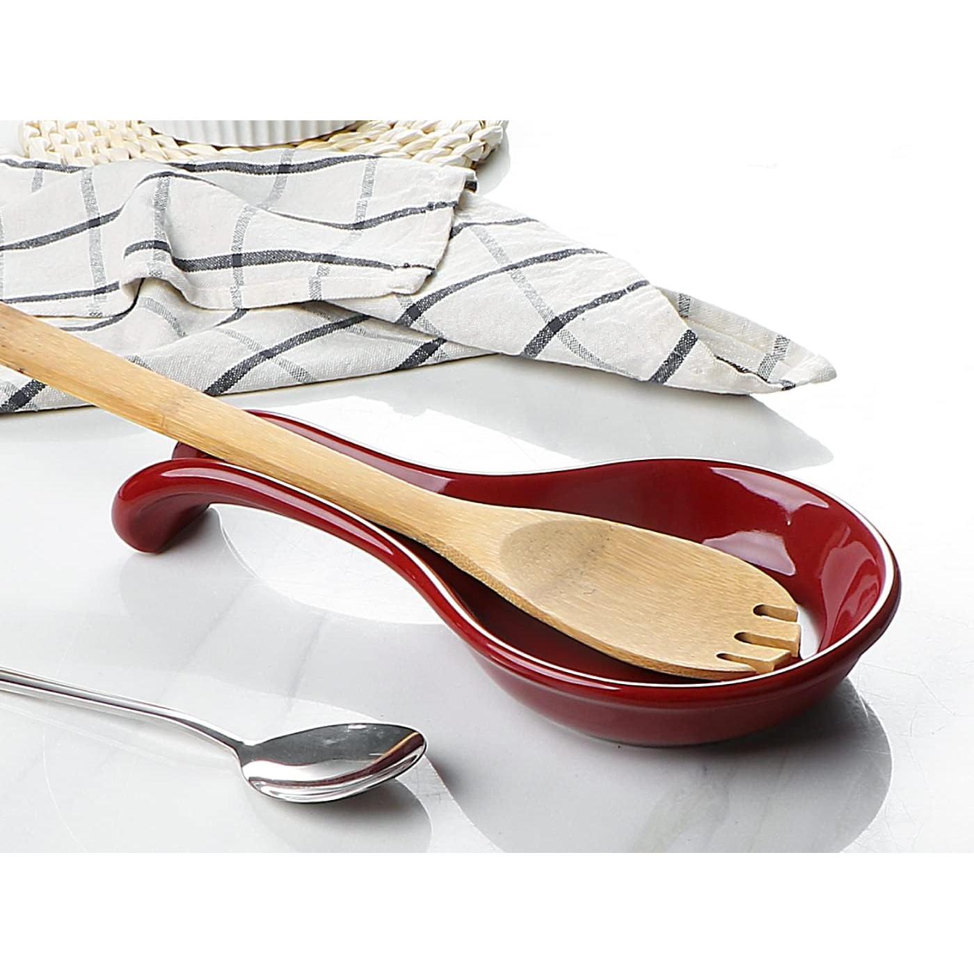 Soporte de Cuchara de Cerámica ONEMORE Grande Rojo