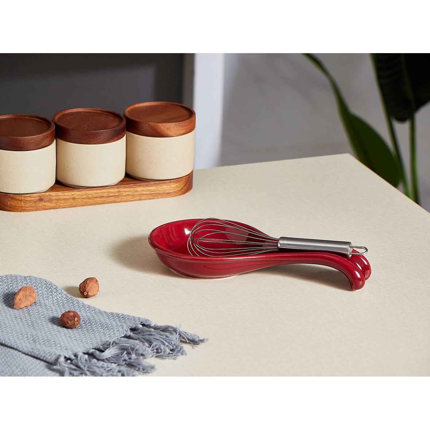 Soporte de Cuchara de Cerámica ONEMORE Grande Rojo