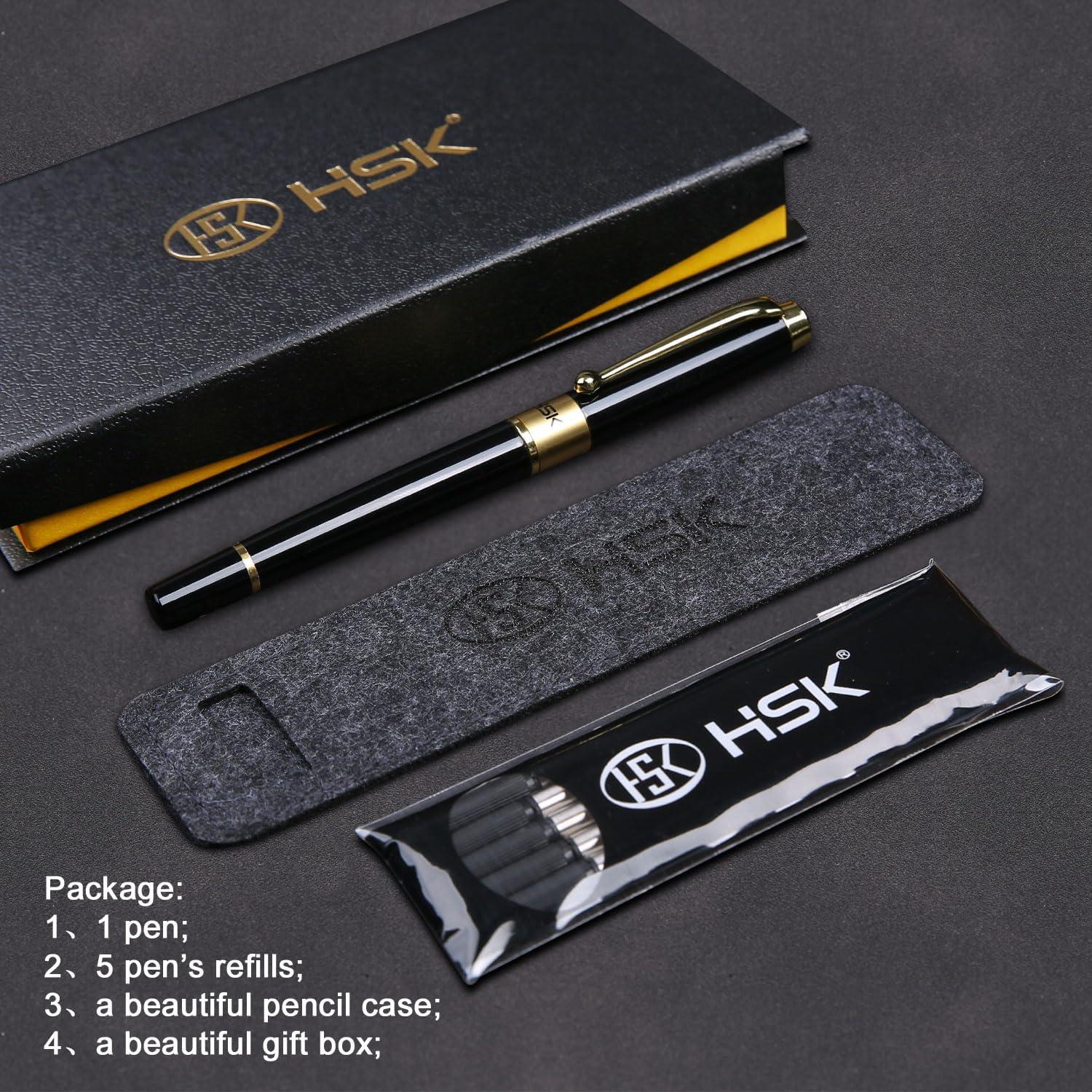 Bolígrafos HSK de lujo con recarga negra 0.5mm - Set regalo