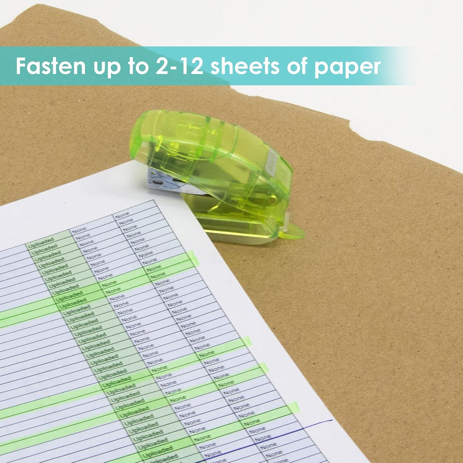 Grapadora Mini BAZIC con 500 Grapas Estándar y Removedor