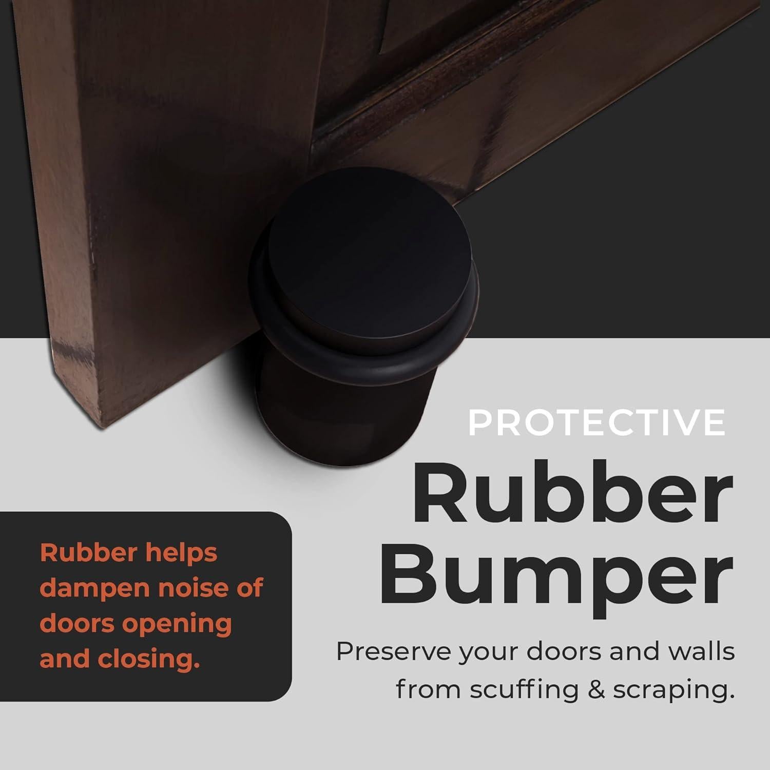 Tope de puerta NYCO de acero sólido negro 3.02 cm