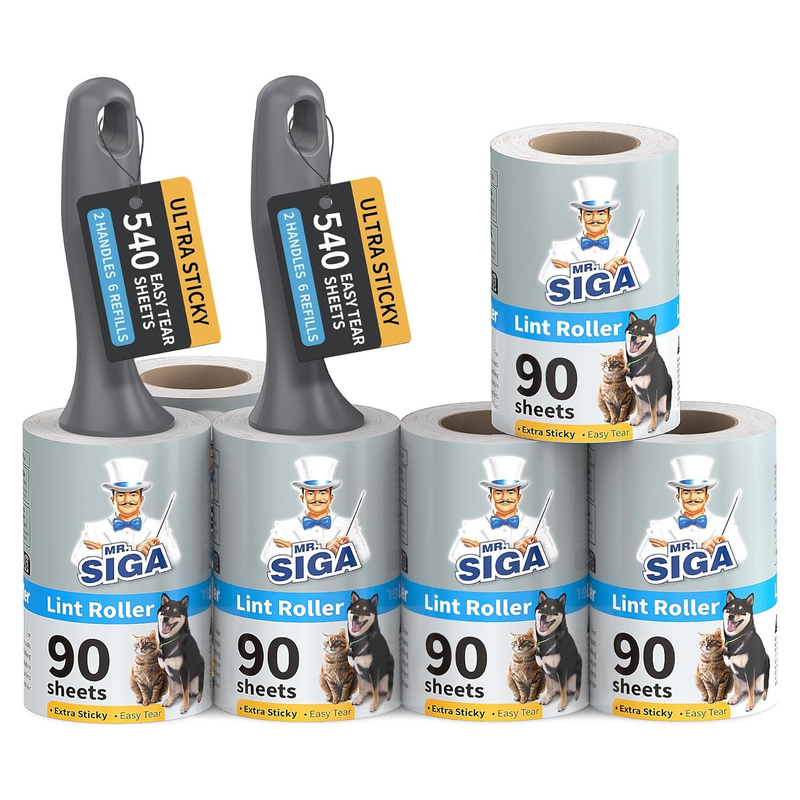 Rodillo Adhesivo MR.SIGA 540 Hojas Extra Pegajosas para Mascotas