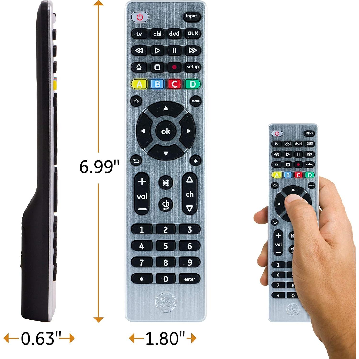 Control Remoto Universal GE 4 Dispositivos Plata 33709