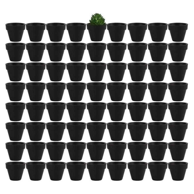 Macetas de Terracota Negras Yishang 1.9" Paquete de 72