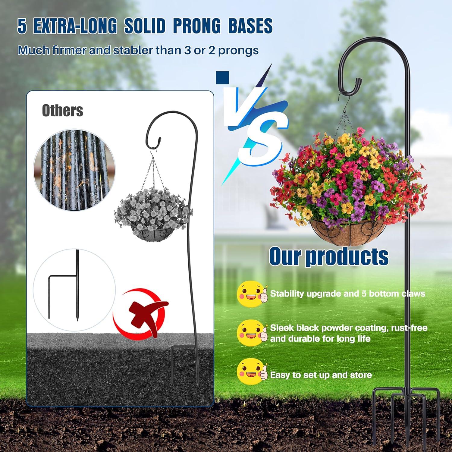 Gancho de Pastor Ottsuls 114 cm Ajustable para Jardín 2 Pzas