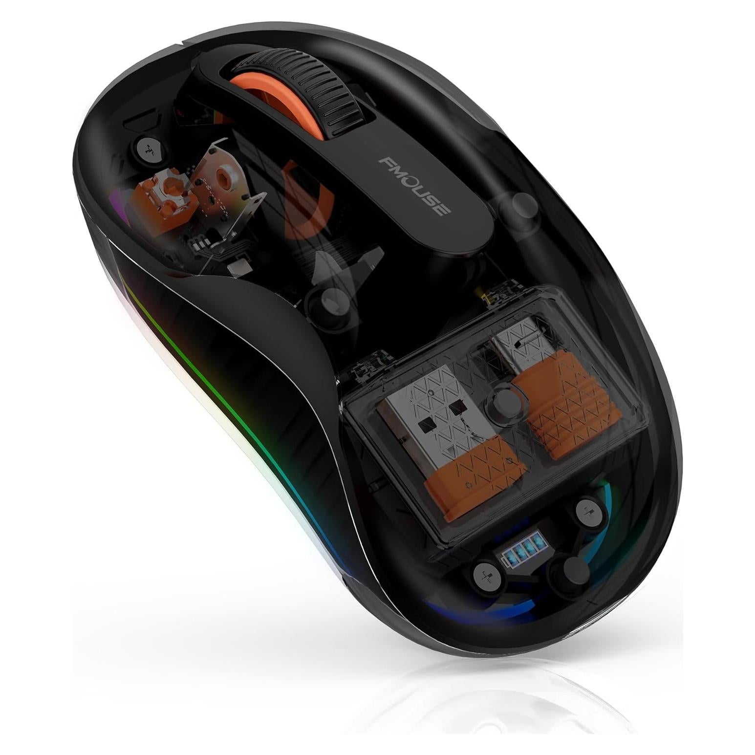 Ratón Inalámbrico Bluetooth JUHOO RGB Transparente Recargable
