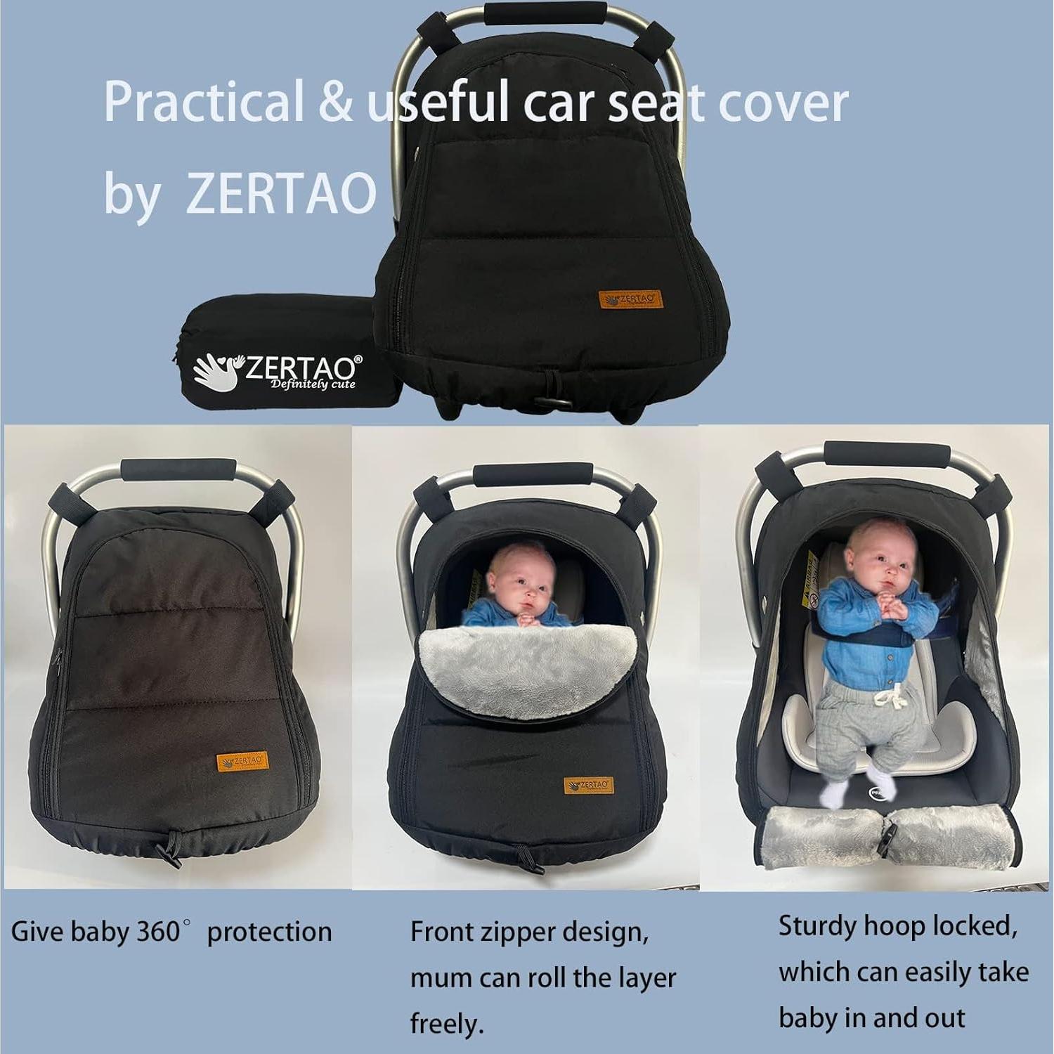 Funda para Asiento de Auto ZERTAO Invierno Bebés Negra