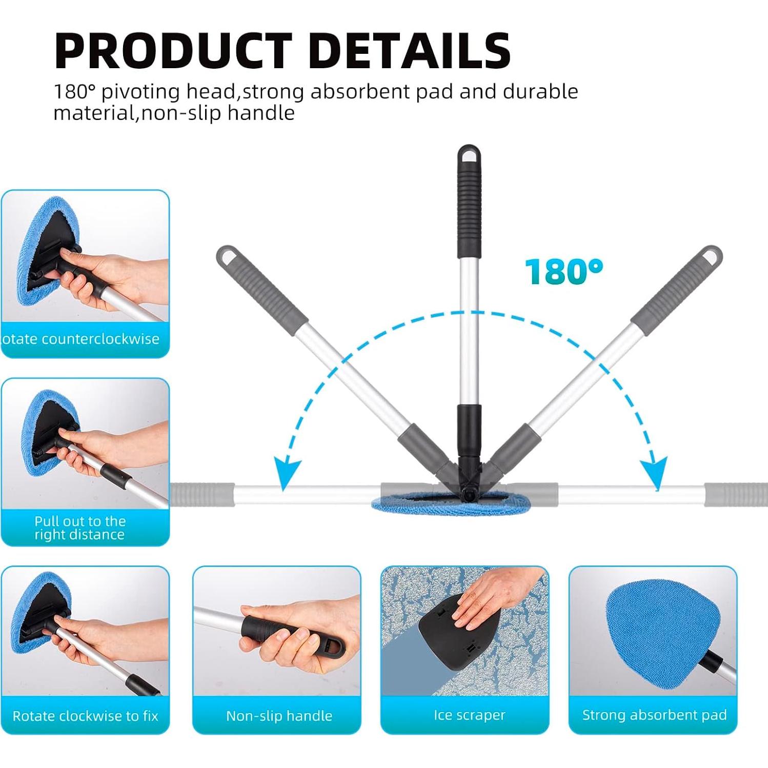 Limpiador de Parabrisas Interior Deuvuo con 6 Paños y 2 Botellas