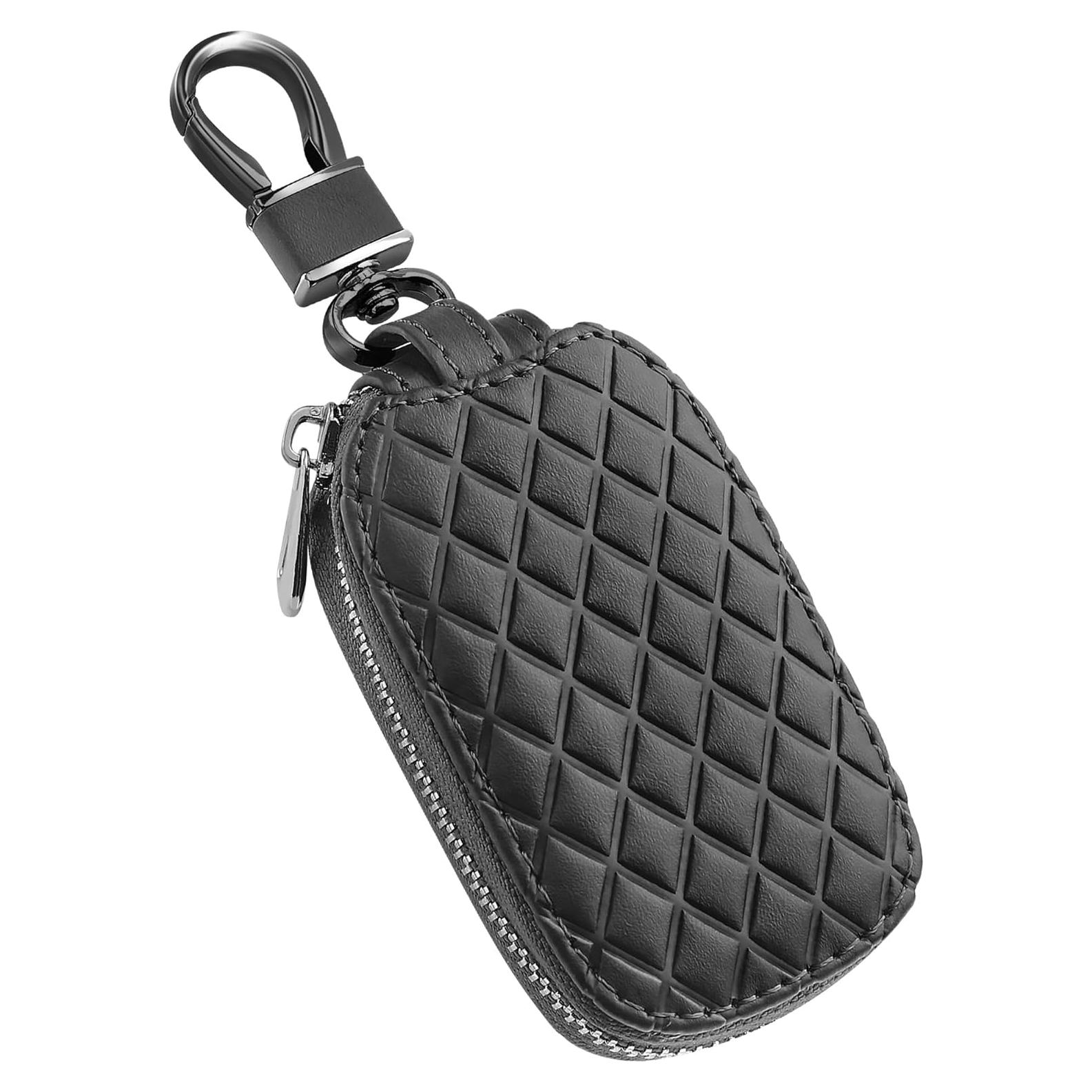 Funda de Llave de Coche IHOTDER de Cuero Genuino Negro