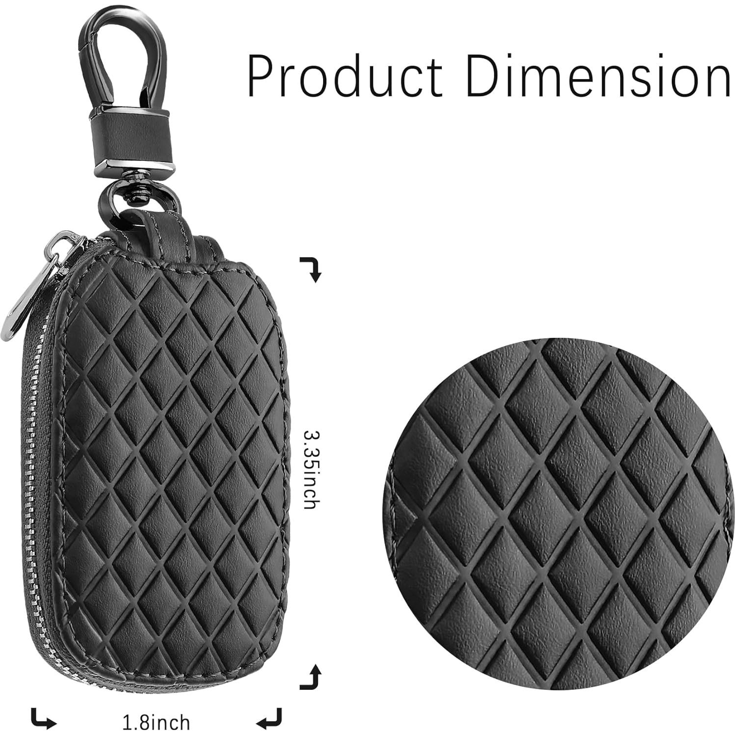 Funda de Llave de Coche IHOTDER de Cuero Genuino Negro