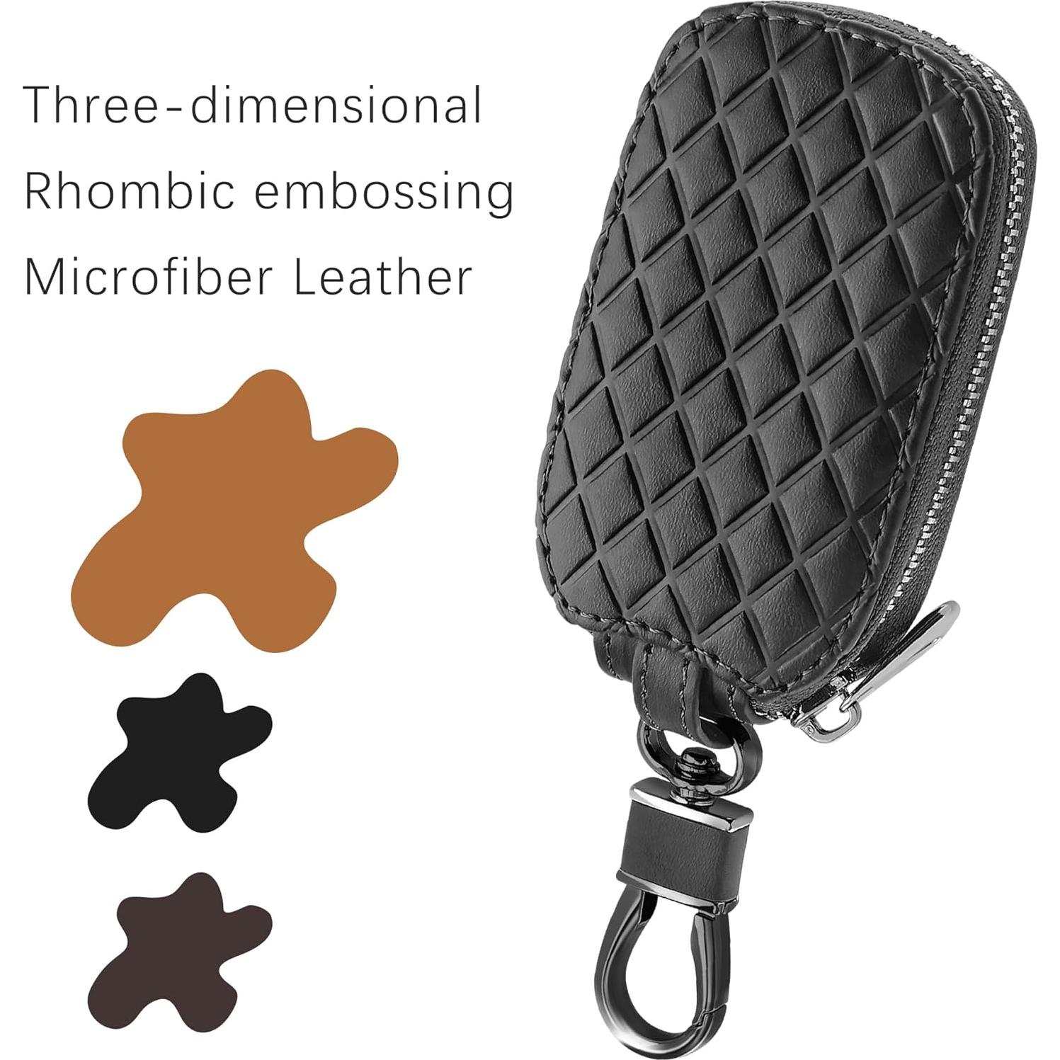 Funda de Llave de Coche IHOTDER de Cuero Genuino Negro