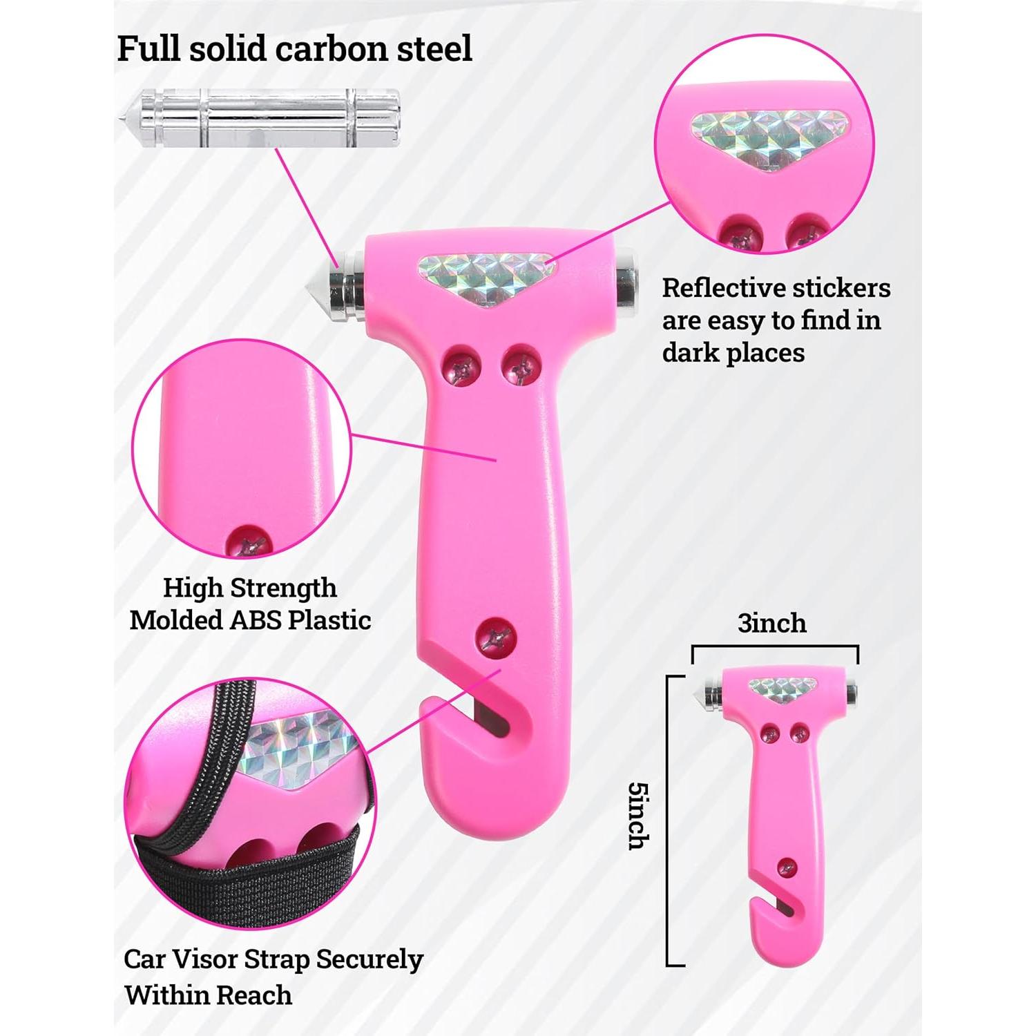 Martillo de Seguridad para Automóvil Zlirfy 3 en 1 Rosa