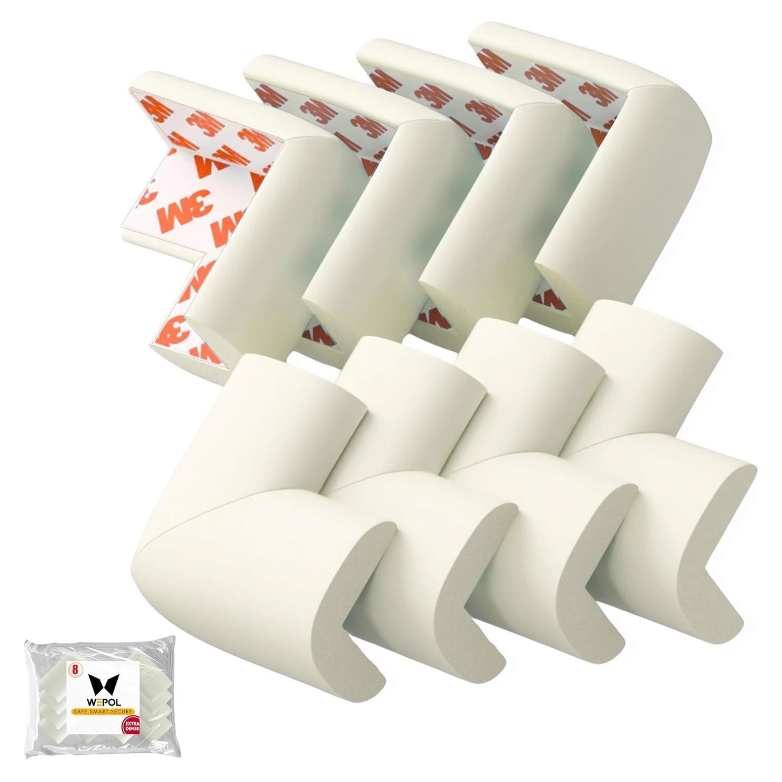 Protectores de esquina de espuma WEPOL 8 piezas blancos