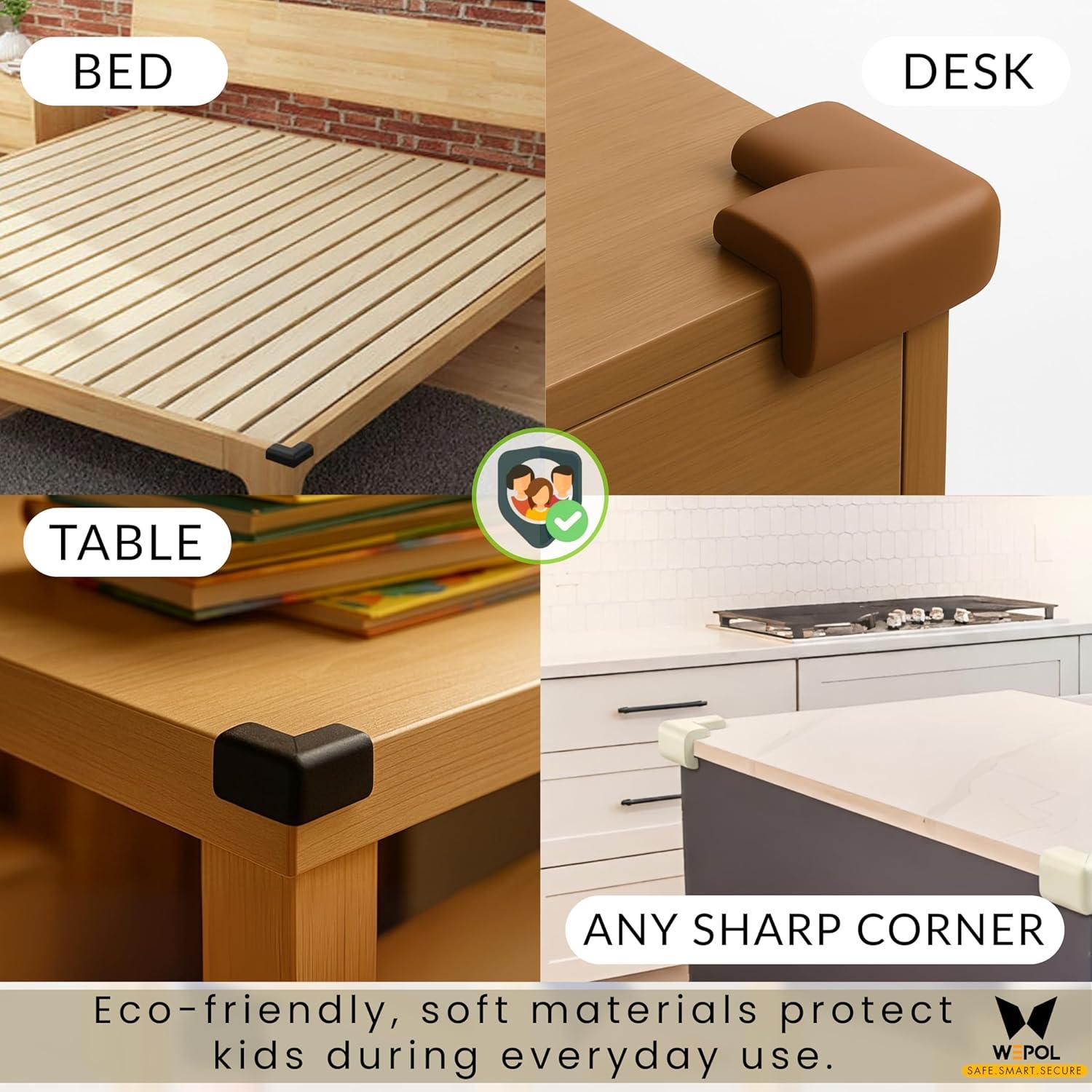 Protectores de esquina de espuma WEPOL 8 piezas blancos