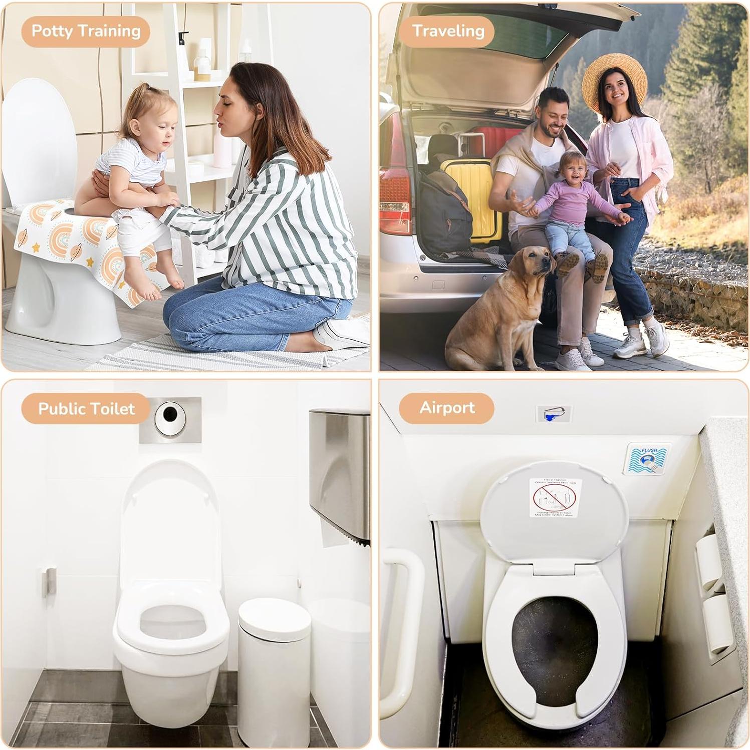 30 Cubiertas Desechables de Asiento de Inodoro POIKSHARK Arcoíris