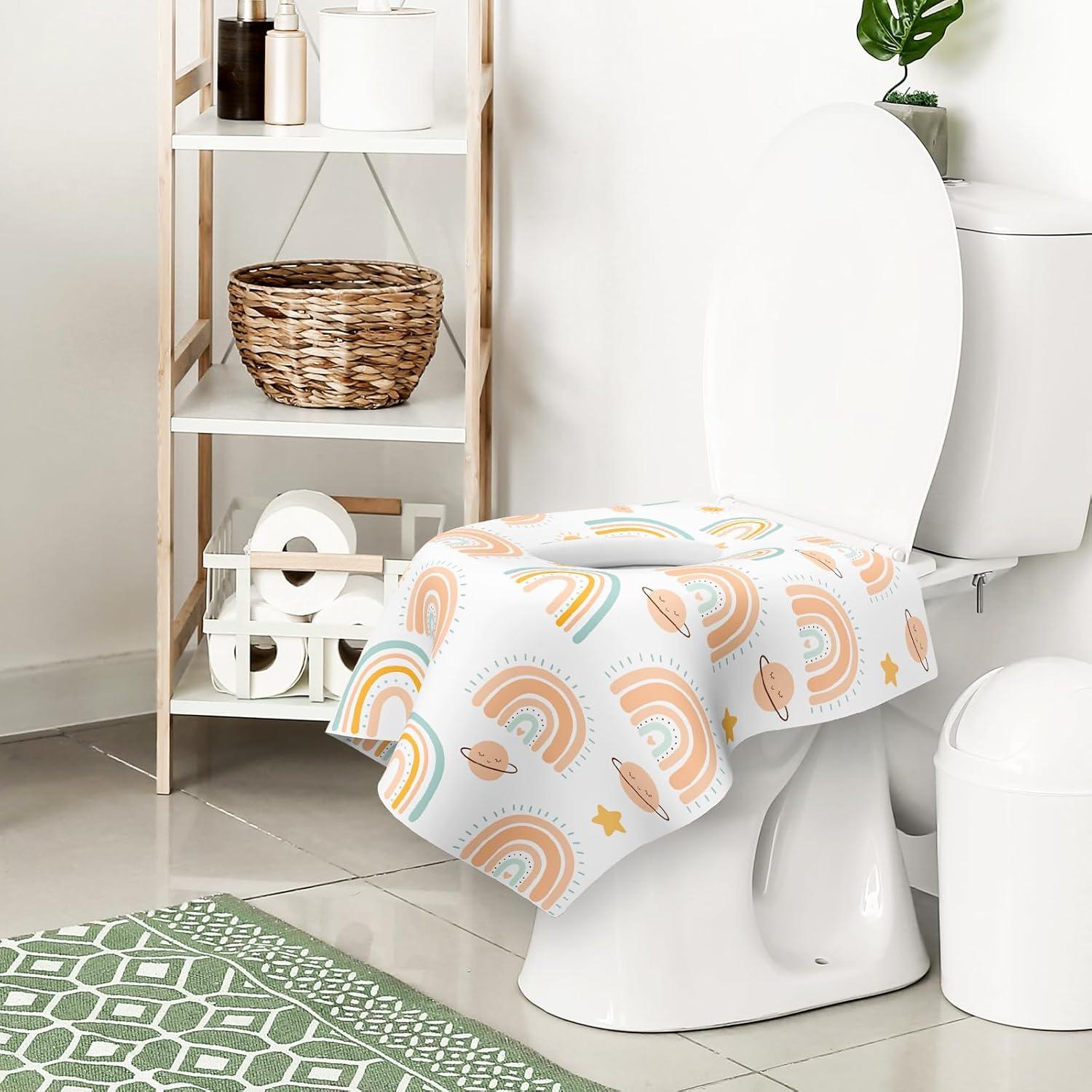 30 Cubiertas Desechables de Asiento de Inodoro POIKSHARK Arcoíris
