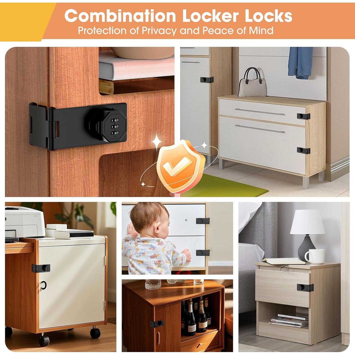 Cerradura de gabinete YogePote 90° combinación negra