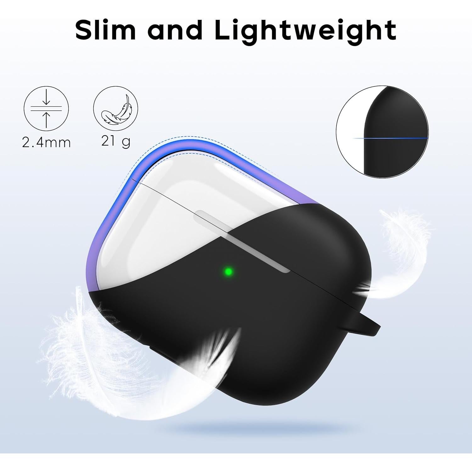 RFUNGUANGO Compatible with airpods pro 2 case (2023/2022/2019), Soft Silicone Protection AirPod Pro Case Cover(USB-C/Lightning Cable) with Cleaner kit&EarTips,Black