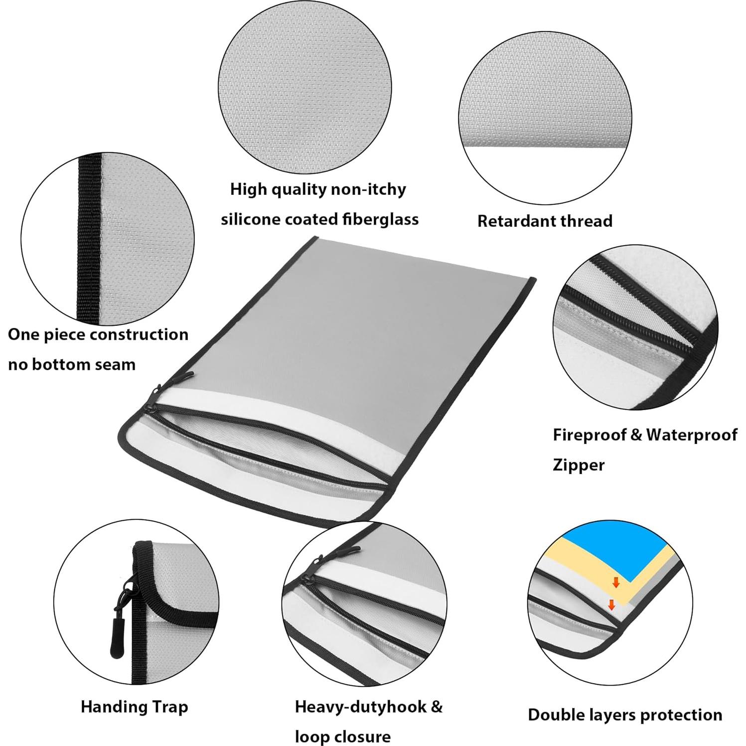 Bolsa de Documentos a Prueba de Fuego y Agua BDAFRYY 3 Pcs