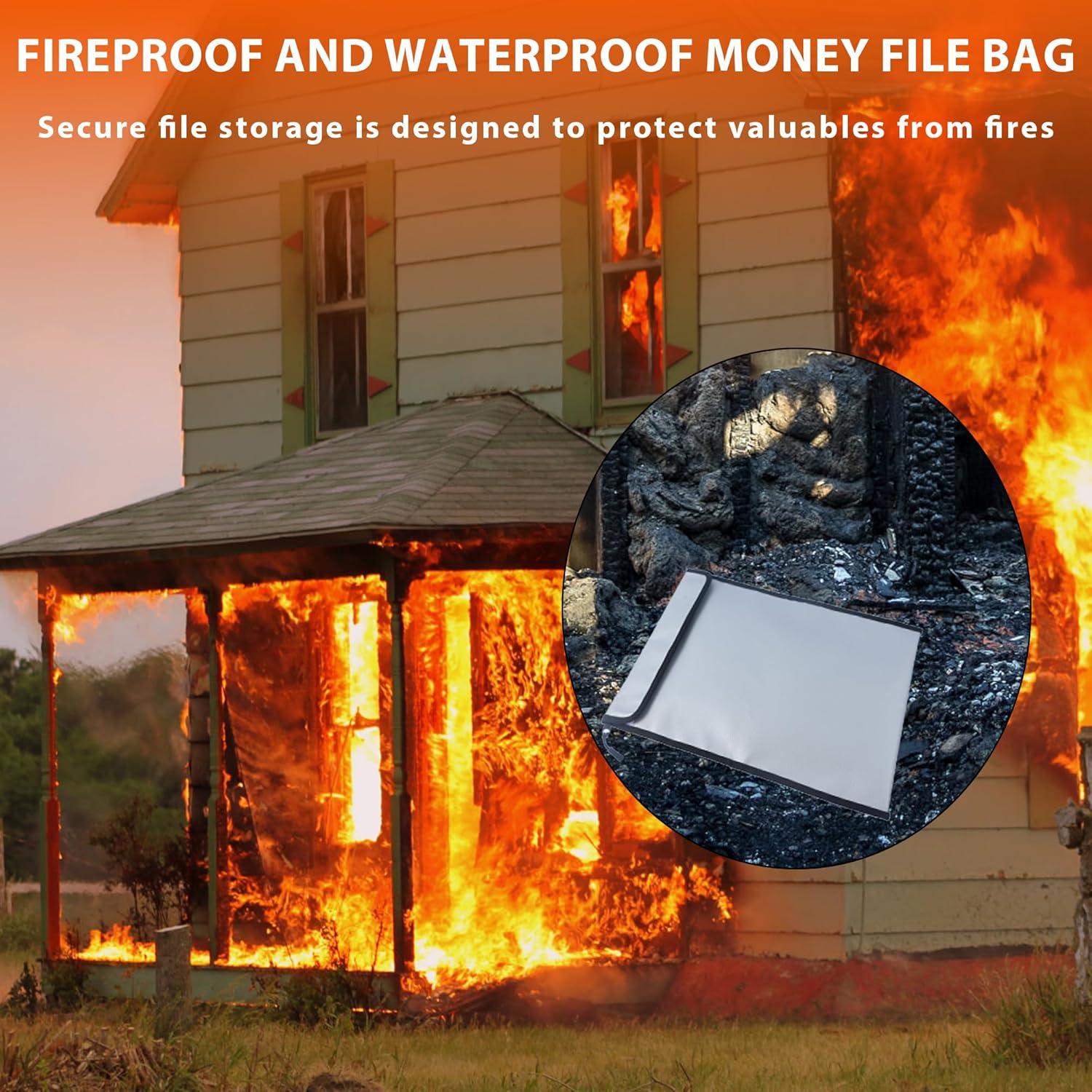 Bolsa de Documentos a Prueba de Fuego y Agua BDAFRYY 3 Pcs