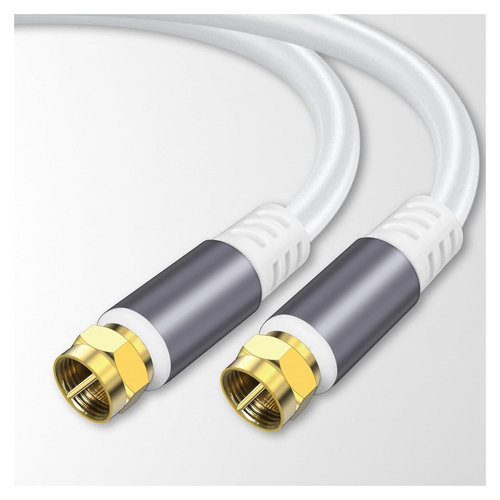 Cable Coaxial RG6 Tiierzon 0.91m Alta Velocidad TV HD Blanco