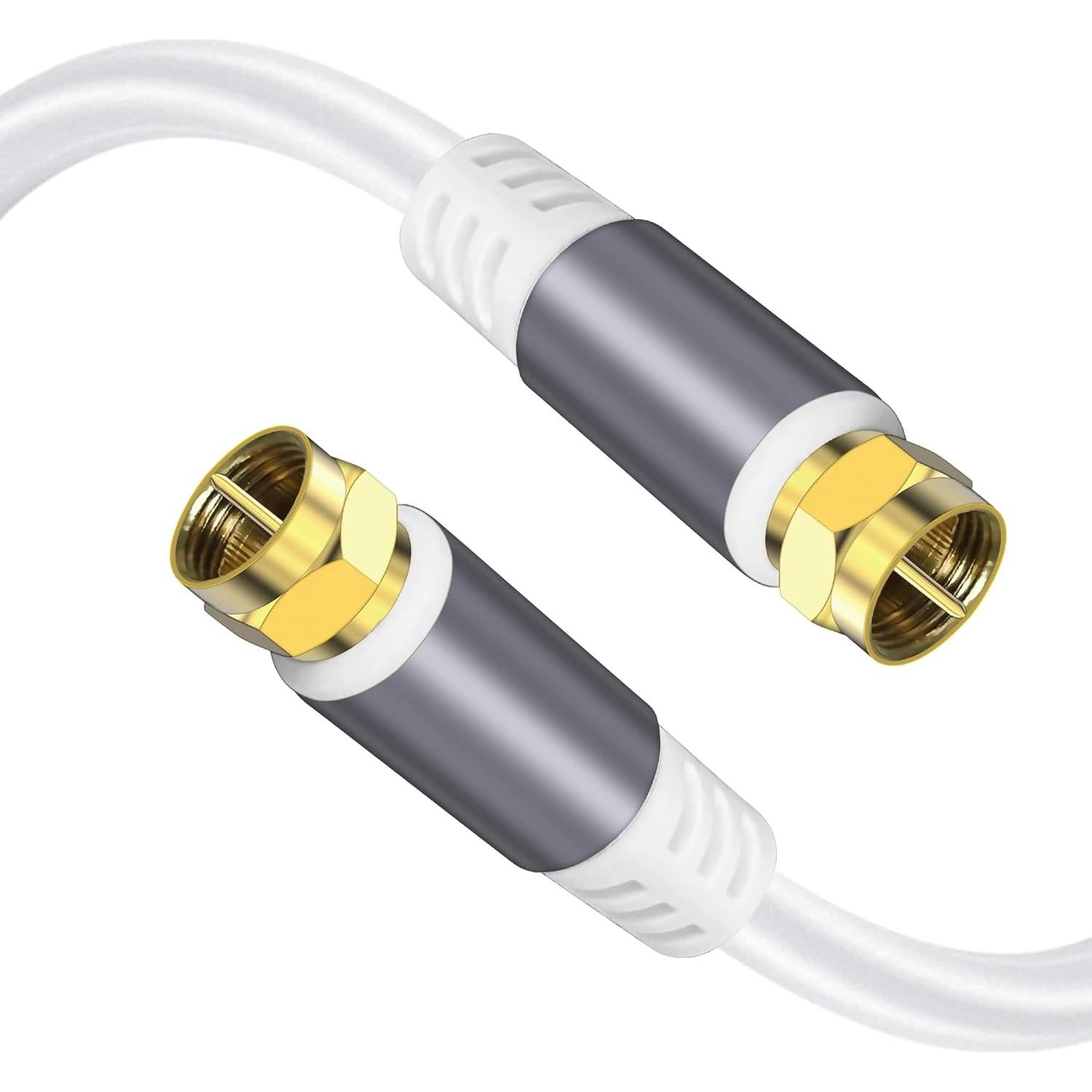 Cable Coaxial RG6 Tiierzon 0.91m Alta Velocidad TV HD Blanco
