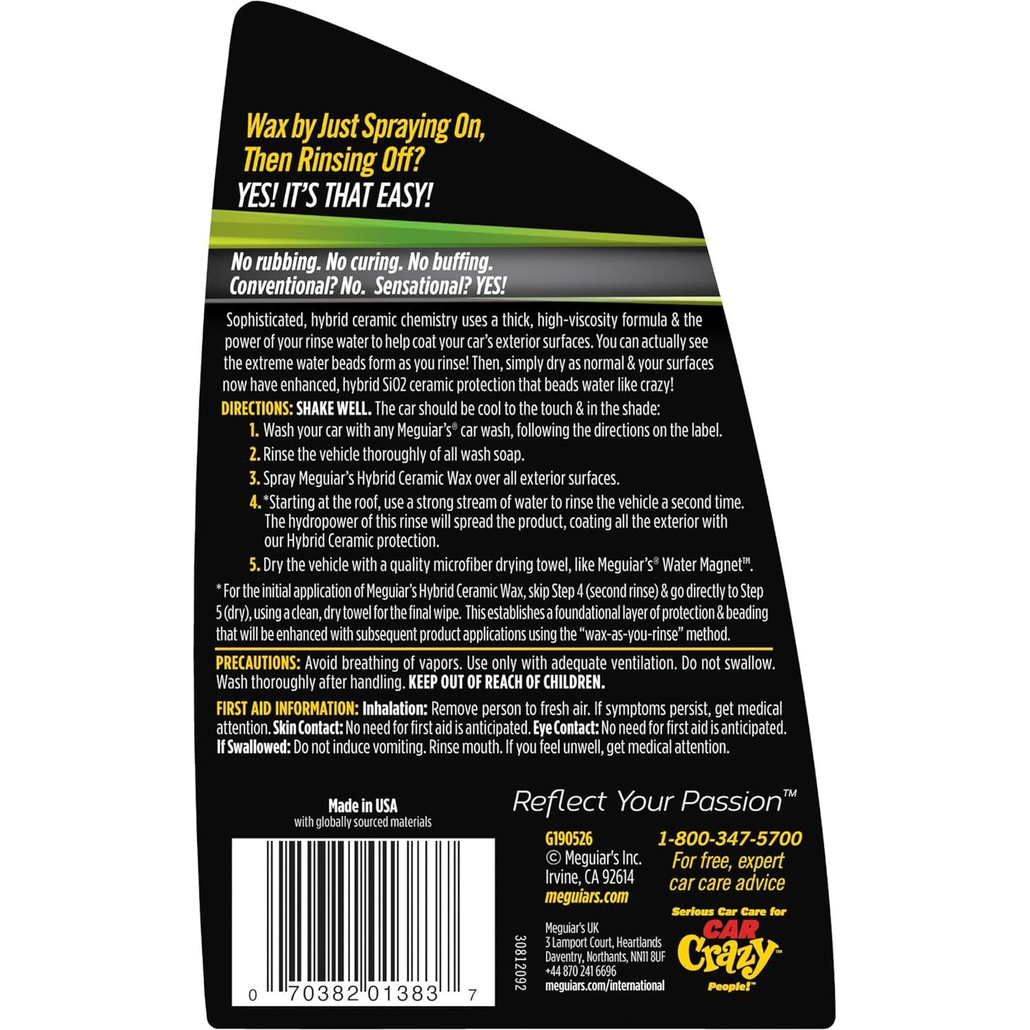 Cera Cerámica Híbrida Meguiar's 26 Oz Spray Fácil Uso