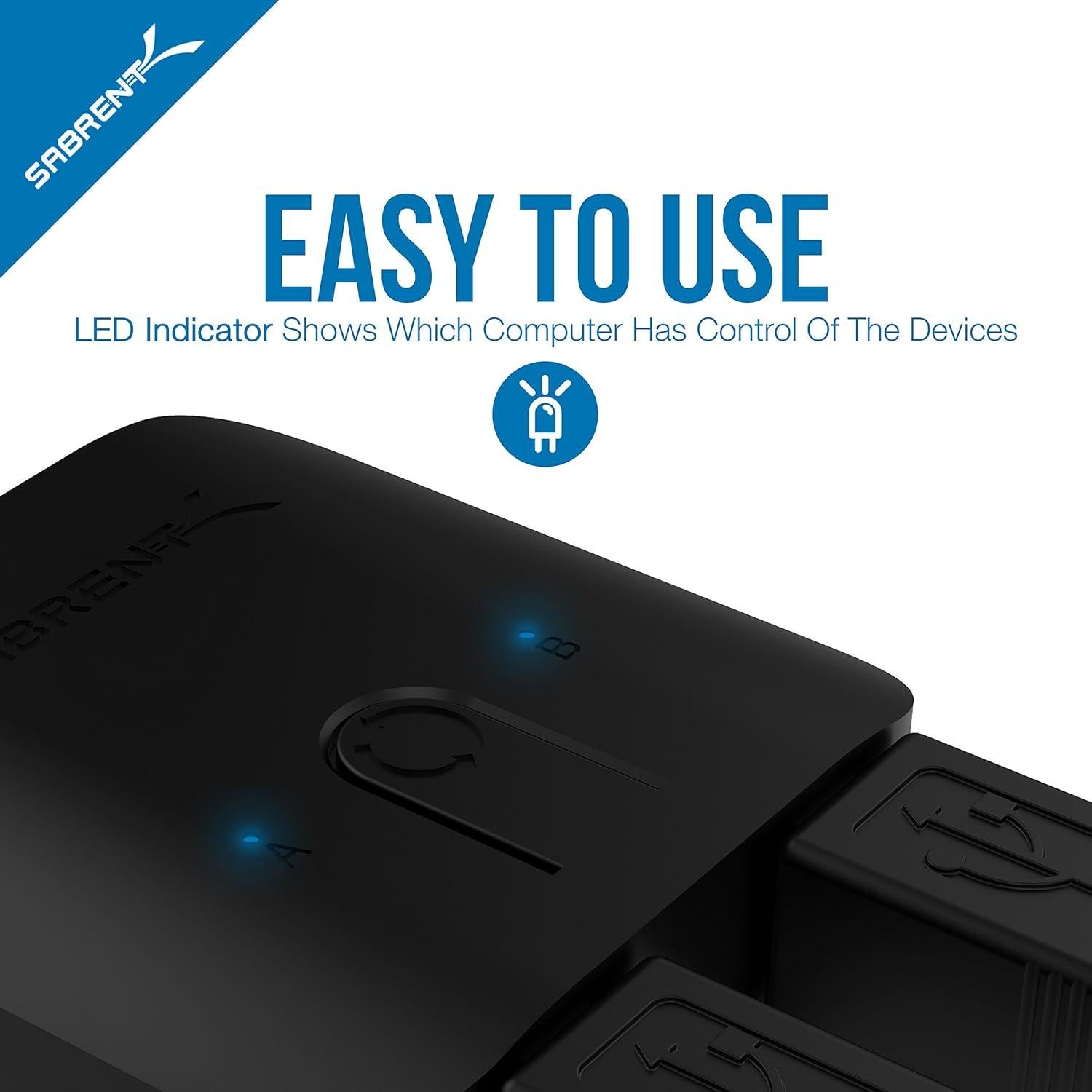 Interruptor USB 3.0 Sabrent USB-SW30 para 2 Computadoras