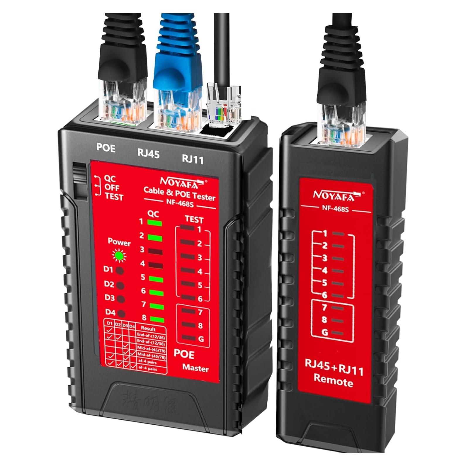Probador de Cable de Red NOYAFA NF-468S para RJ45 y RJ11