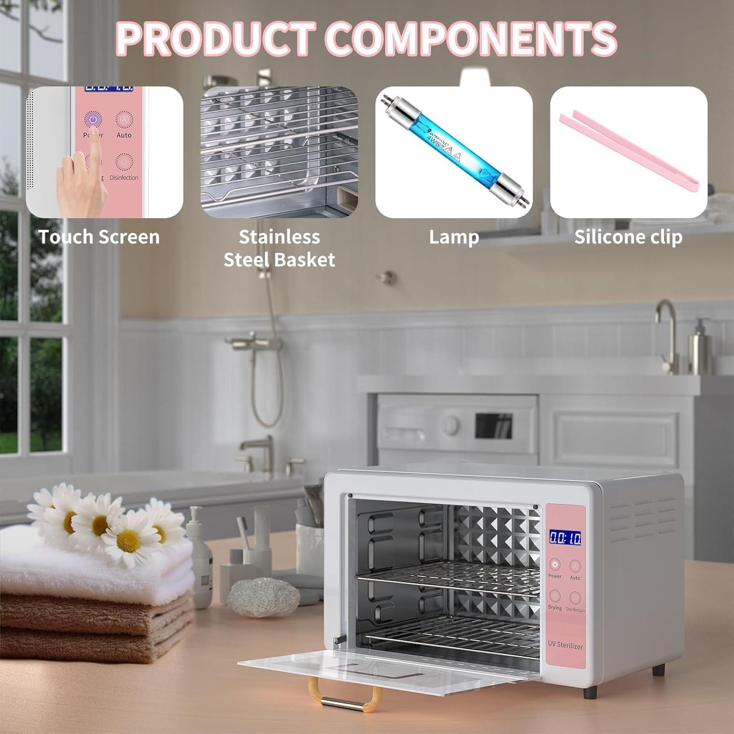 Esterilizador de Herramientas de Uñas Yofuly 10L Rosa