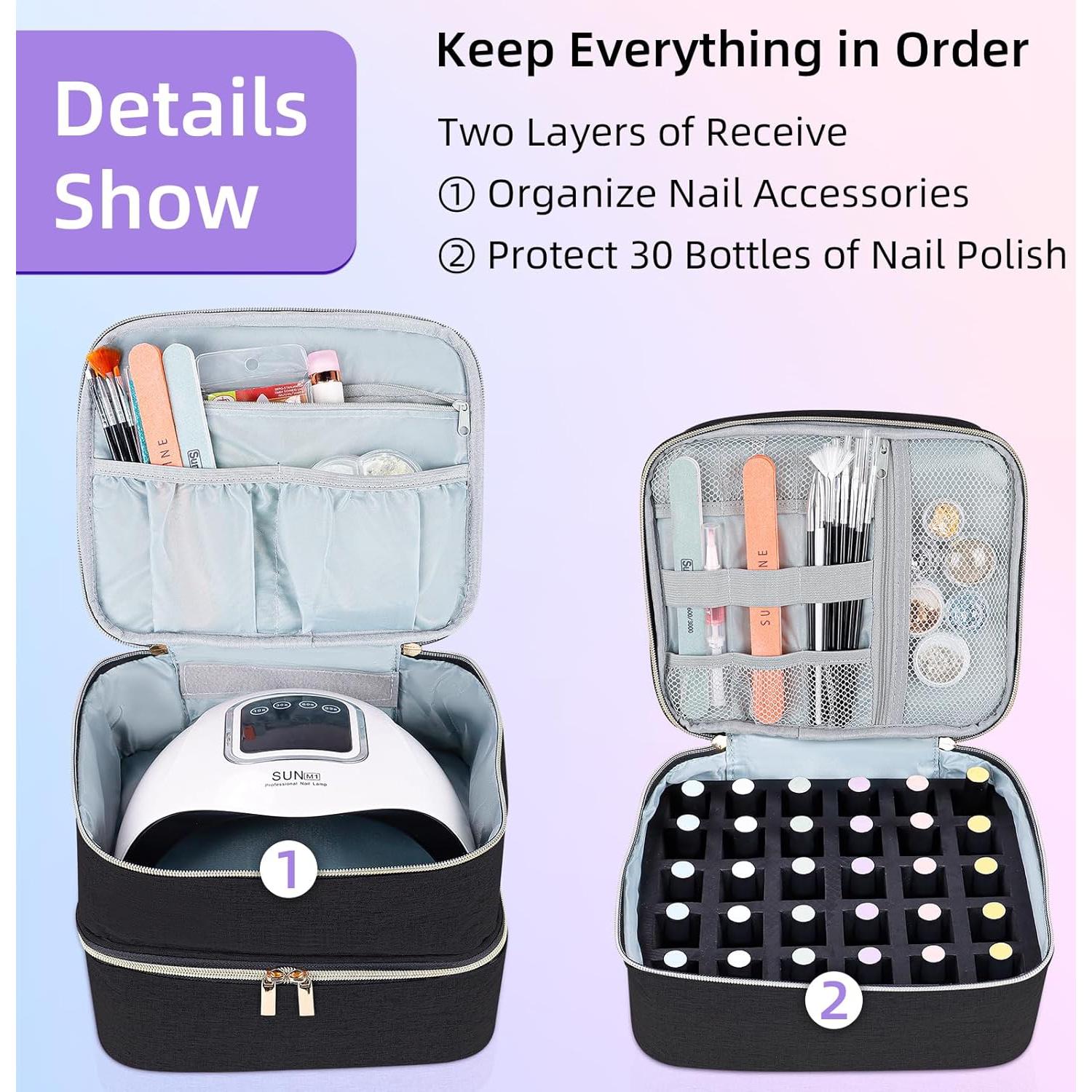 Organizador de Esmalte de Uñas ALSLEA 30 Compartimentos Negro