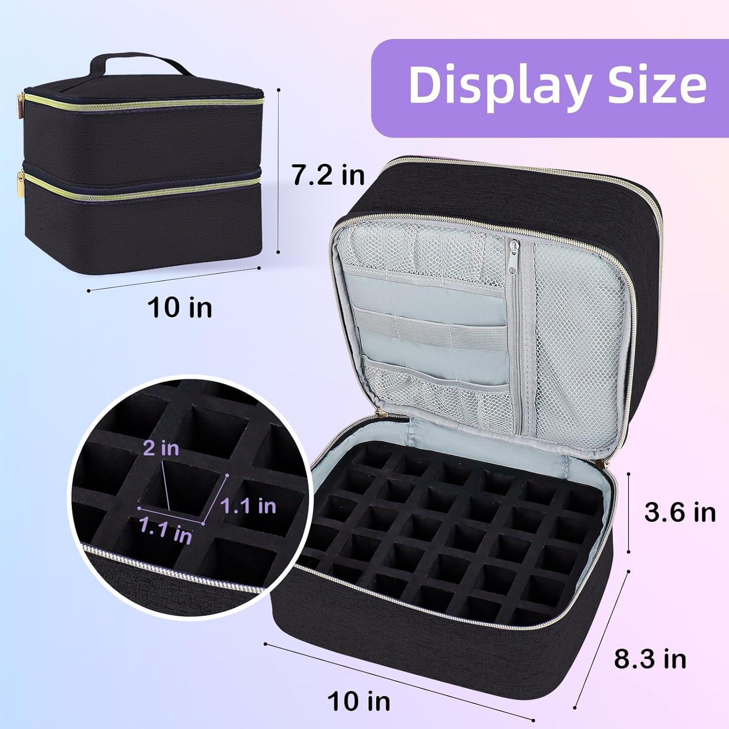 Organizador de Esmalte de Uñas ALSLEA 30 Compartimentos Negro