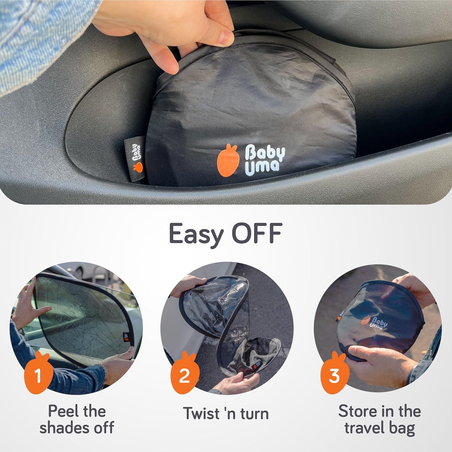 Sombrillas para Ventanas de Auto Baby Uma - 48x30 cm, UPF 50+