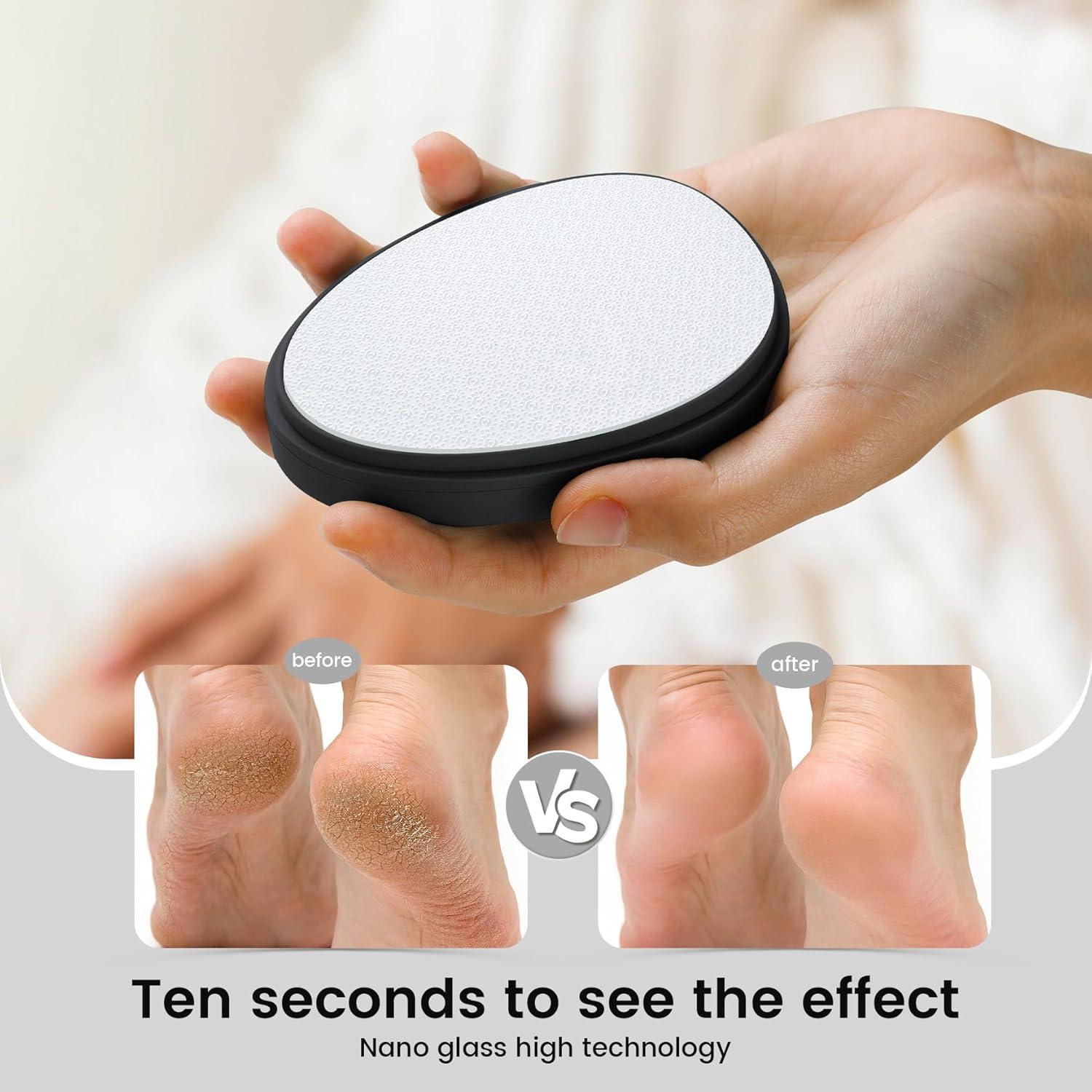 Lima de Pedicura de Vidrio BEZOX Nano - Exfoliante para Pies Negro