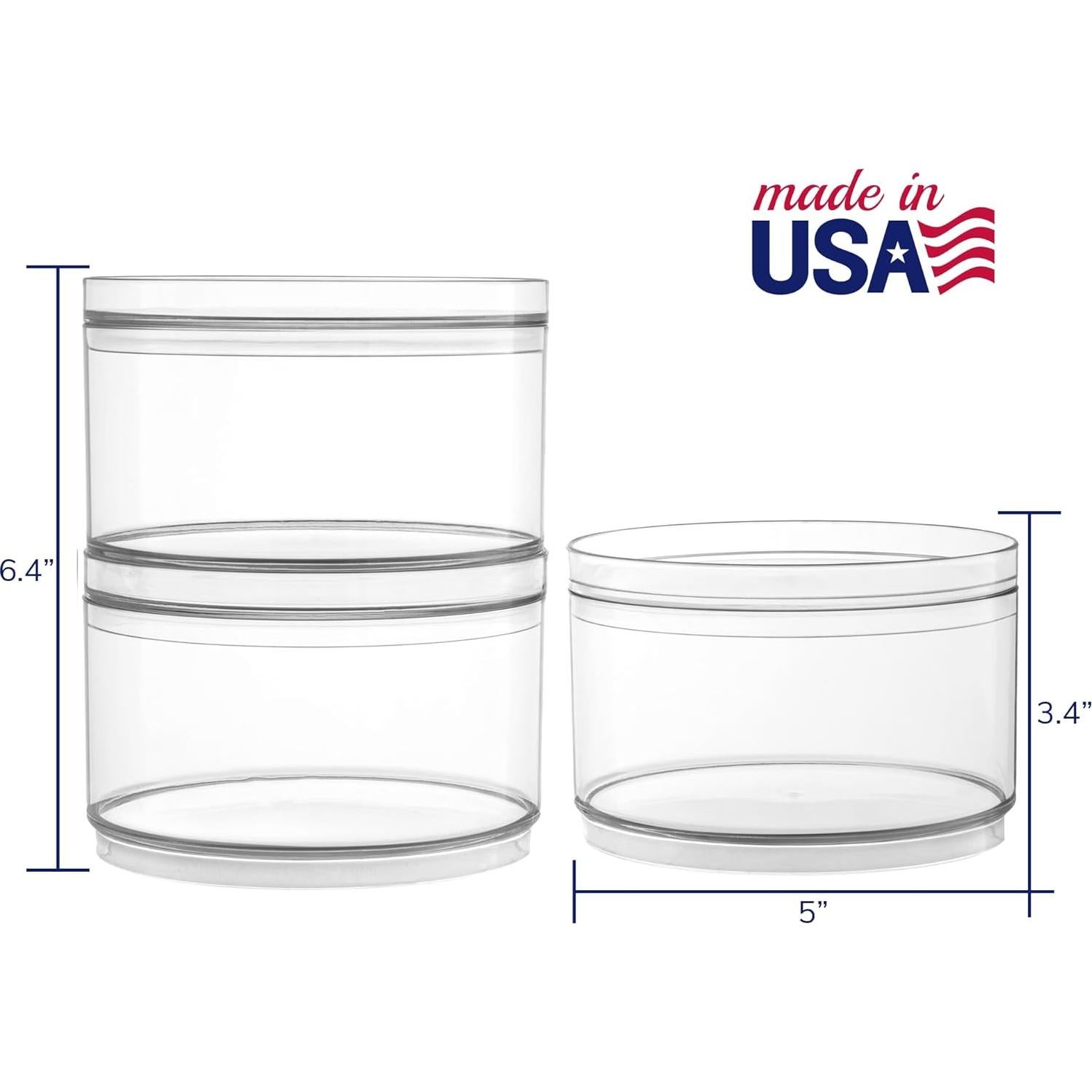 STORi Contenedores Apilables Redondos 3 Piezas 12.7 cm