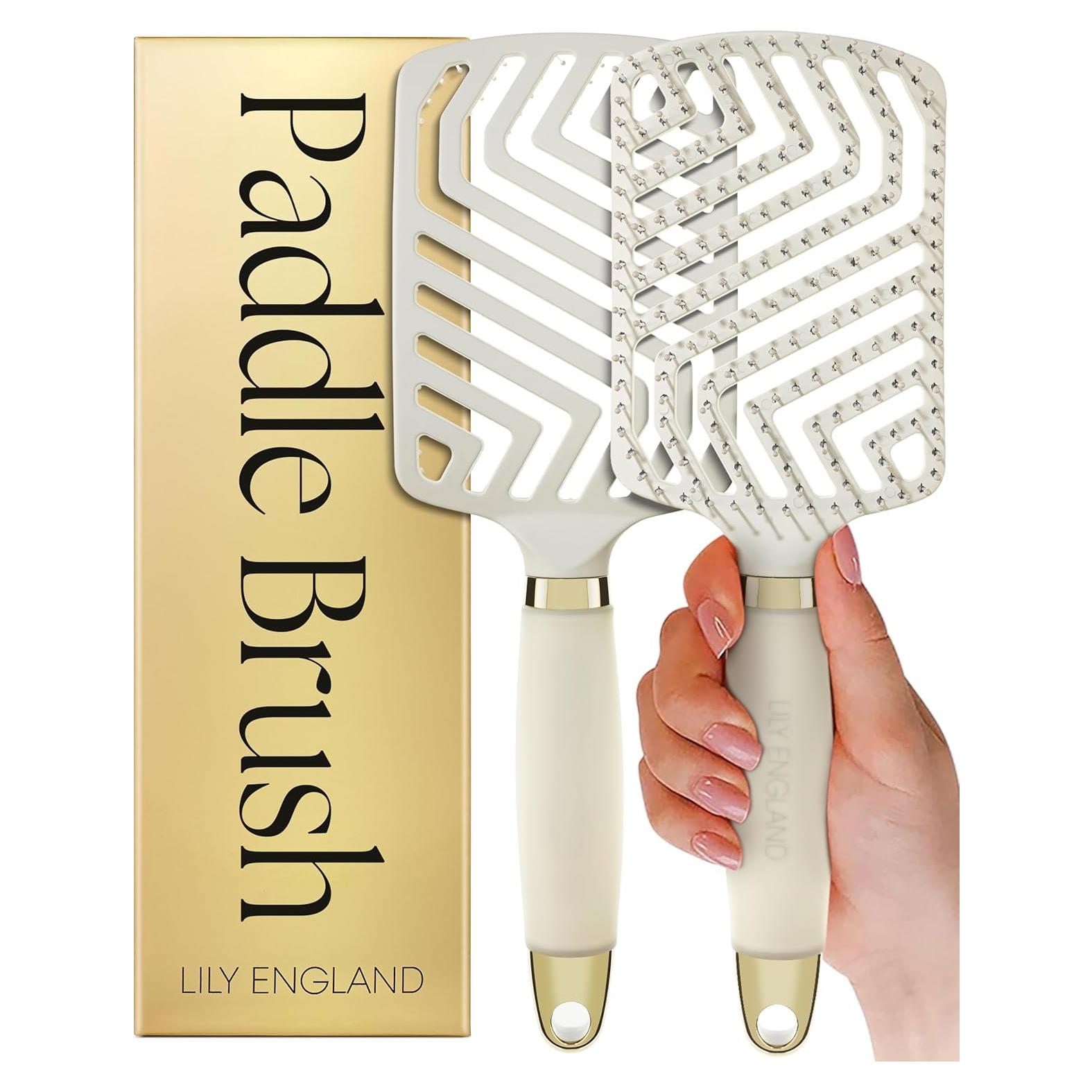 Cepillo Paddle Lily England para Cabello Fino - Beige