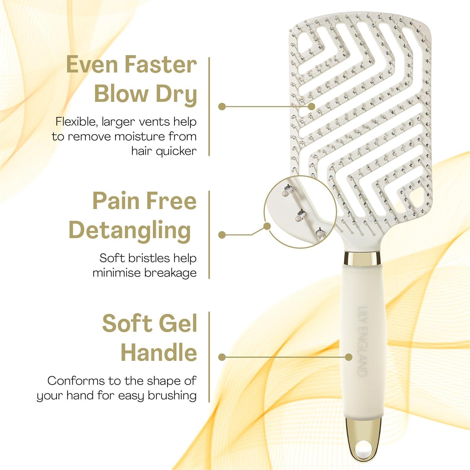 Cepillo Paddle Lily England para Cabello Fino - Beige