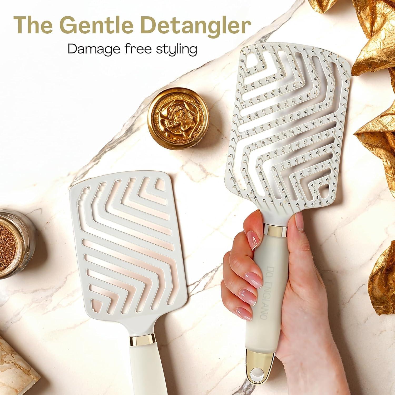 Cepillo Paddle Lily England para Cabello Fino - Beige