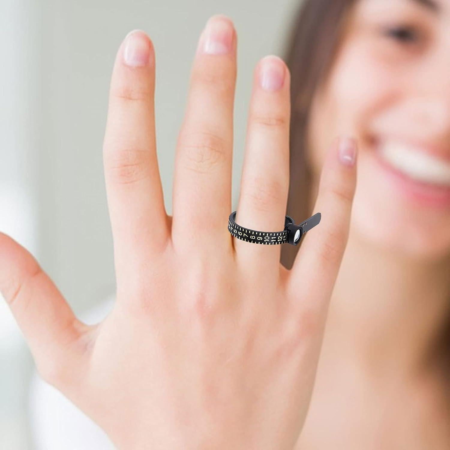 Finger Ring Sizer | Ring Sizer Measuring Set With Magnified Glass - US Size 1-17 Ring Gauges Finger Sizer With Magnified Window, Reusable Ring Measurement Tool For Men And Women