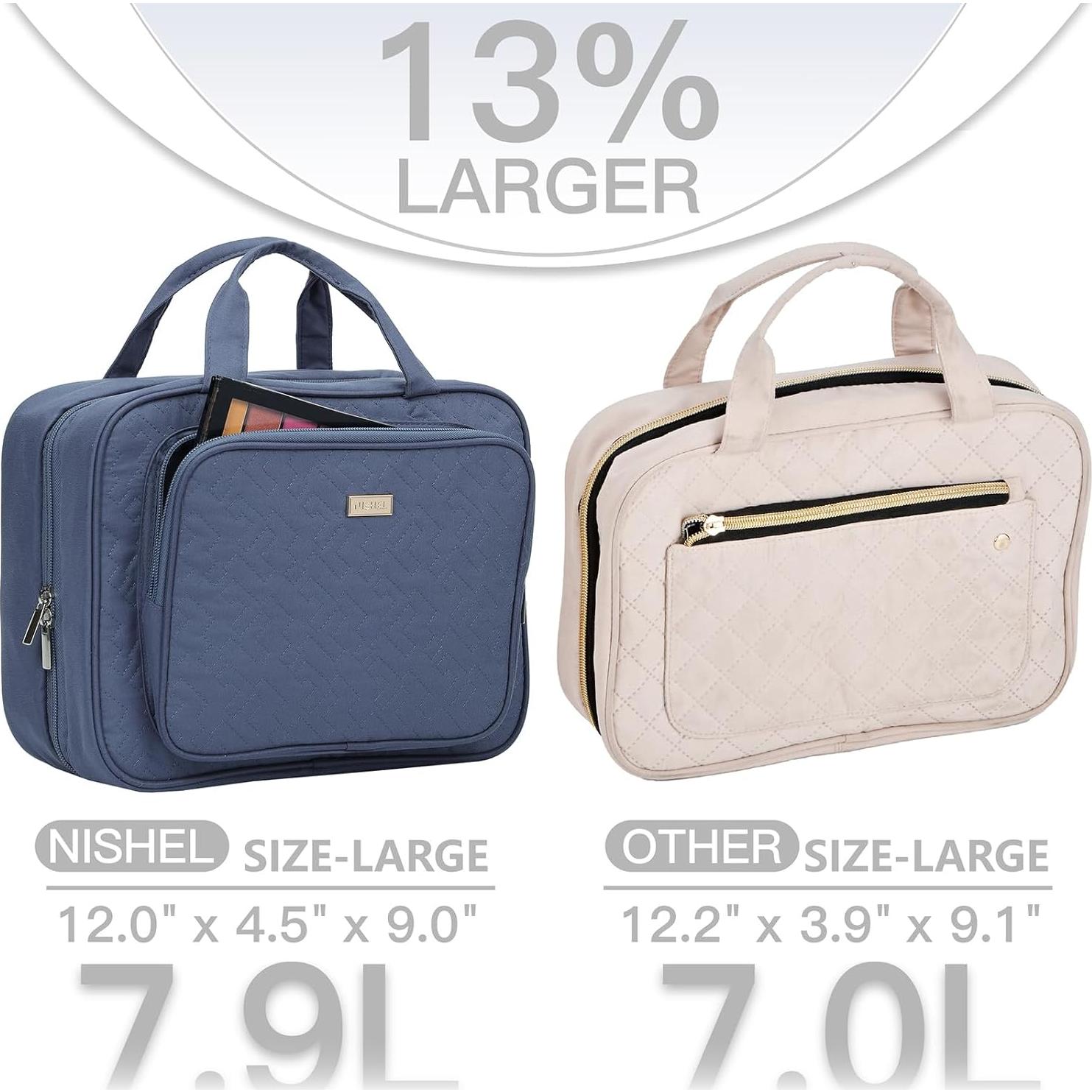 Bolsa de Aseo de Viaje NISHEL para Mujeres Azul Egeo 30.5x22.9cm